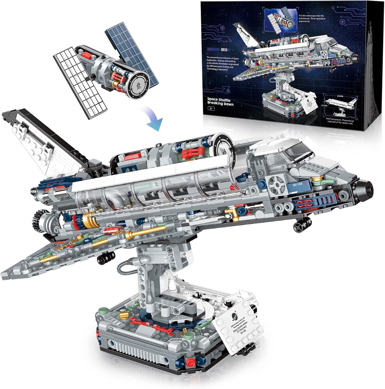 YESHIN Space Shuttle Building Blocks Kits with Mars Rover, Creative Collectible Display Spaceship Model Building Sets, Gift Toy for Kids Age 8+ /Adult Collections Enthusiasts (954Pieces)