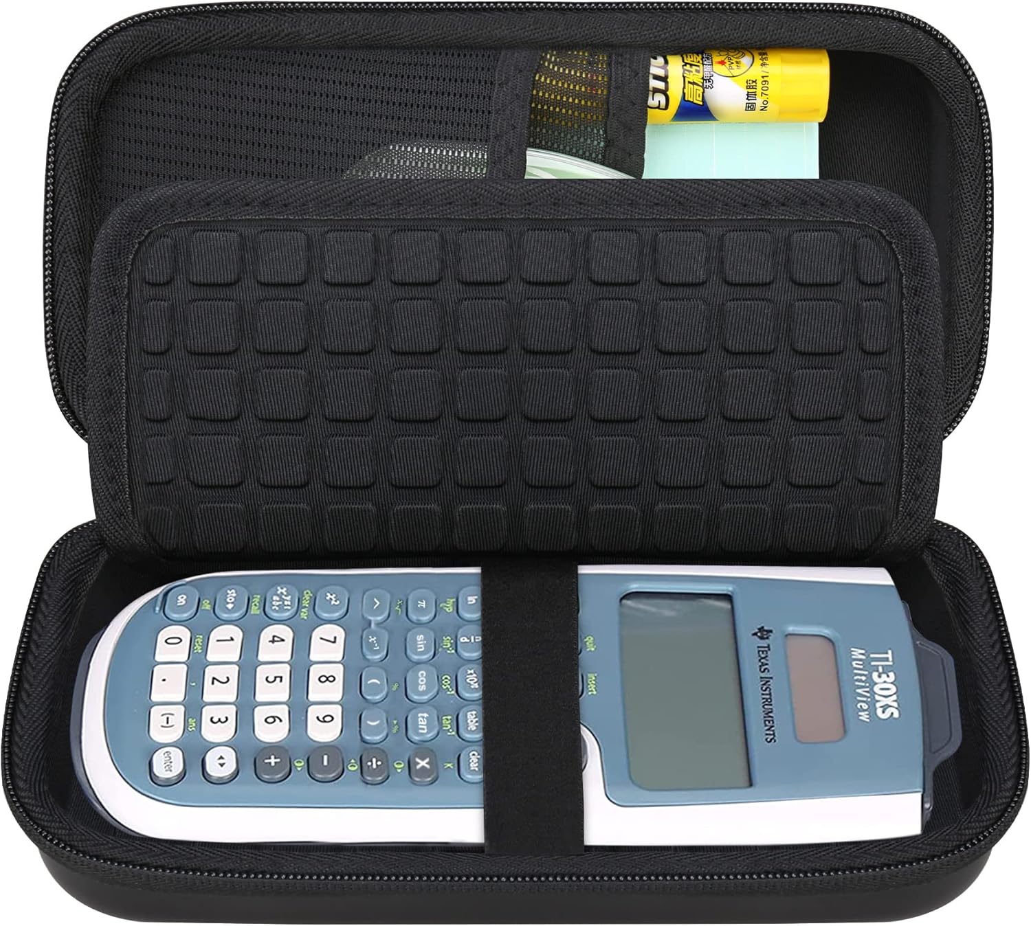 Canboc Carrying Case for Texas Instruments TI-30XS/ TI-36X Pro MultiView Scientific Calculator, Mesh Bag fit Cable, Batteries, Pens and Other Accessories, Black+Black (Case Only)