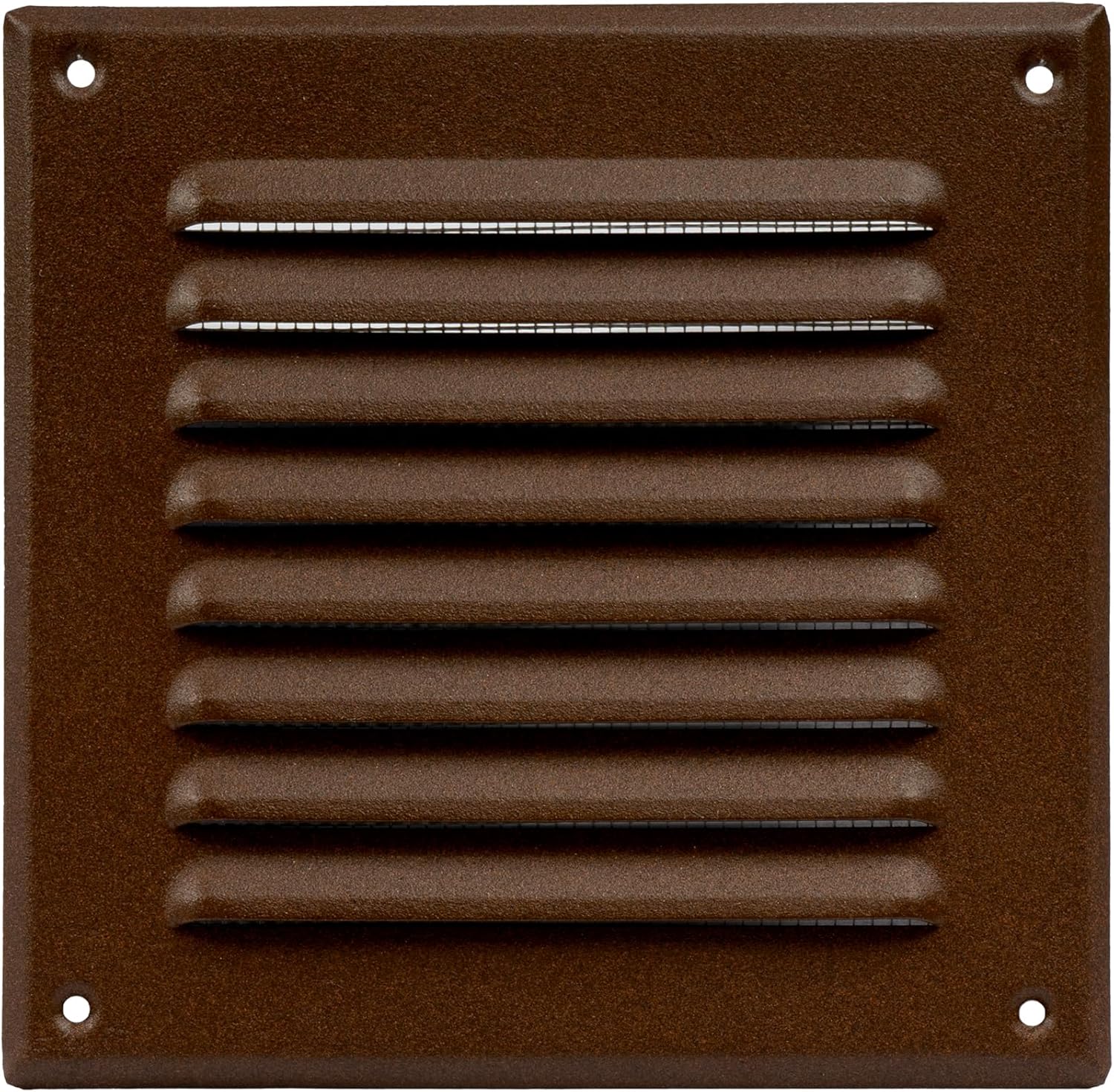 Brown Metal 5″x5″ Inch Square Ventilation Grille – Inside/Outside use – (Grille: 4.75″x4.75″ / Cover Area: 6.5″x6.5″) – Air Vent Louver – Available 9 Sizes / 2 Types / 3 Colors.