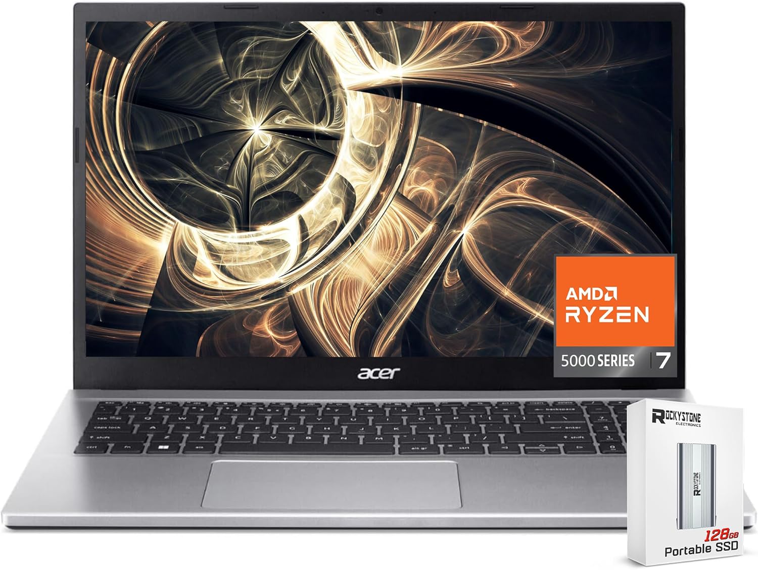 acer 2024 Aspire 15.6″” FHD IPS Laptop, 8-Core AMD Ryzen 7 5700U (>i7-1255U), WiFi 6, RJ45, 720p Webcam, W/Portable SSD, Windows 11 Home(16GB|1TB SSD), Silver