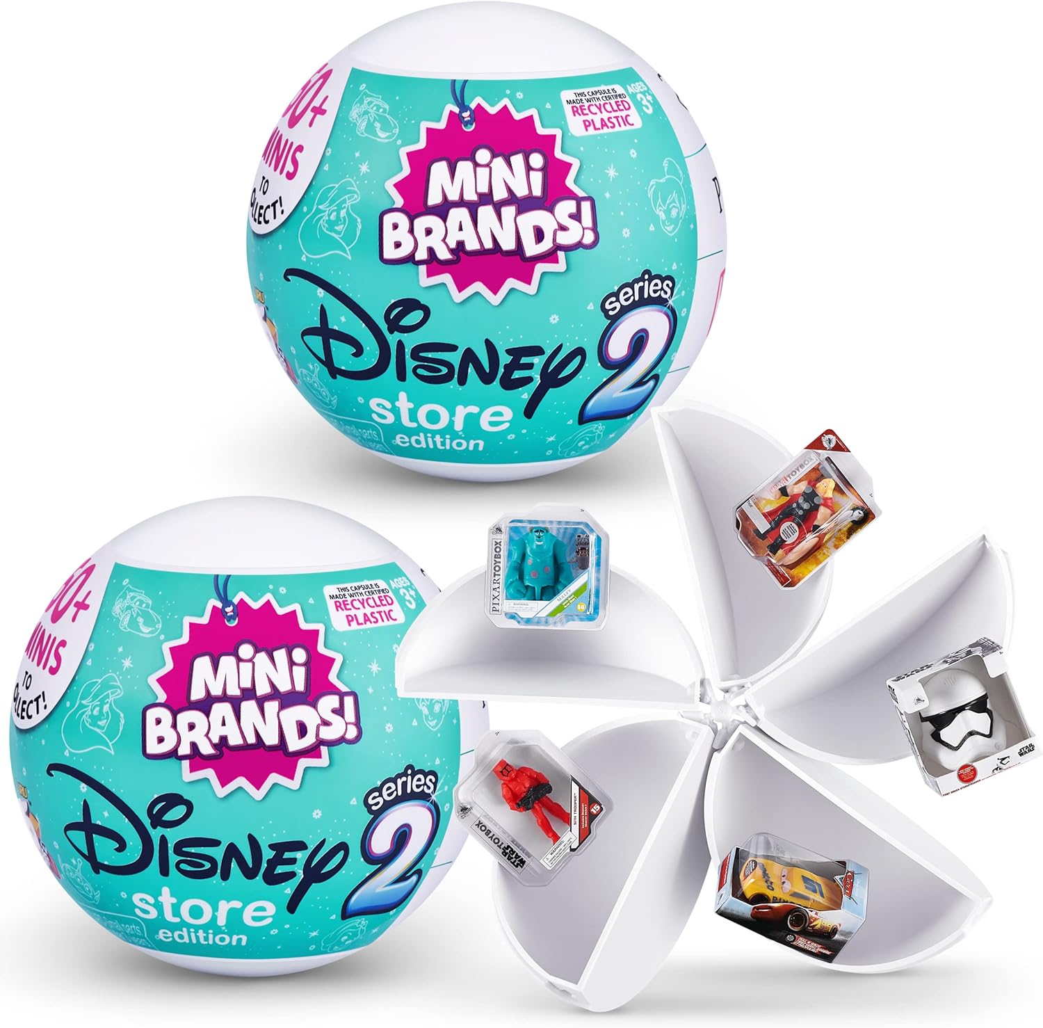 5 Surprise Disney Mini Brands Series 2 by ZURU (2 Pack) Amazon Exclusive and Mystery Collectibles Toys Over 60 Minis to Collect