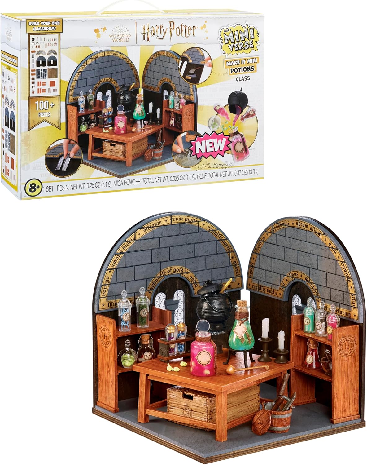 MGA’s Miniverse Make It Mini Potions Class, Harry Potter Mini Collectibles, Building Set, 100+ Pieces, DIY, Resin Play, Replica Potions, Collectors, 8+