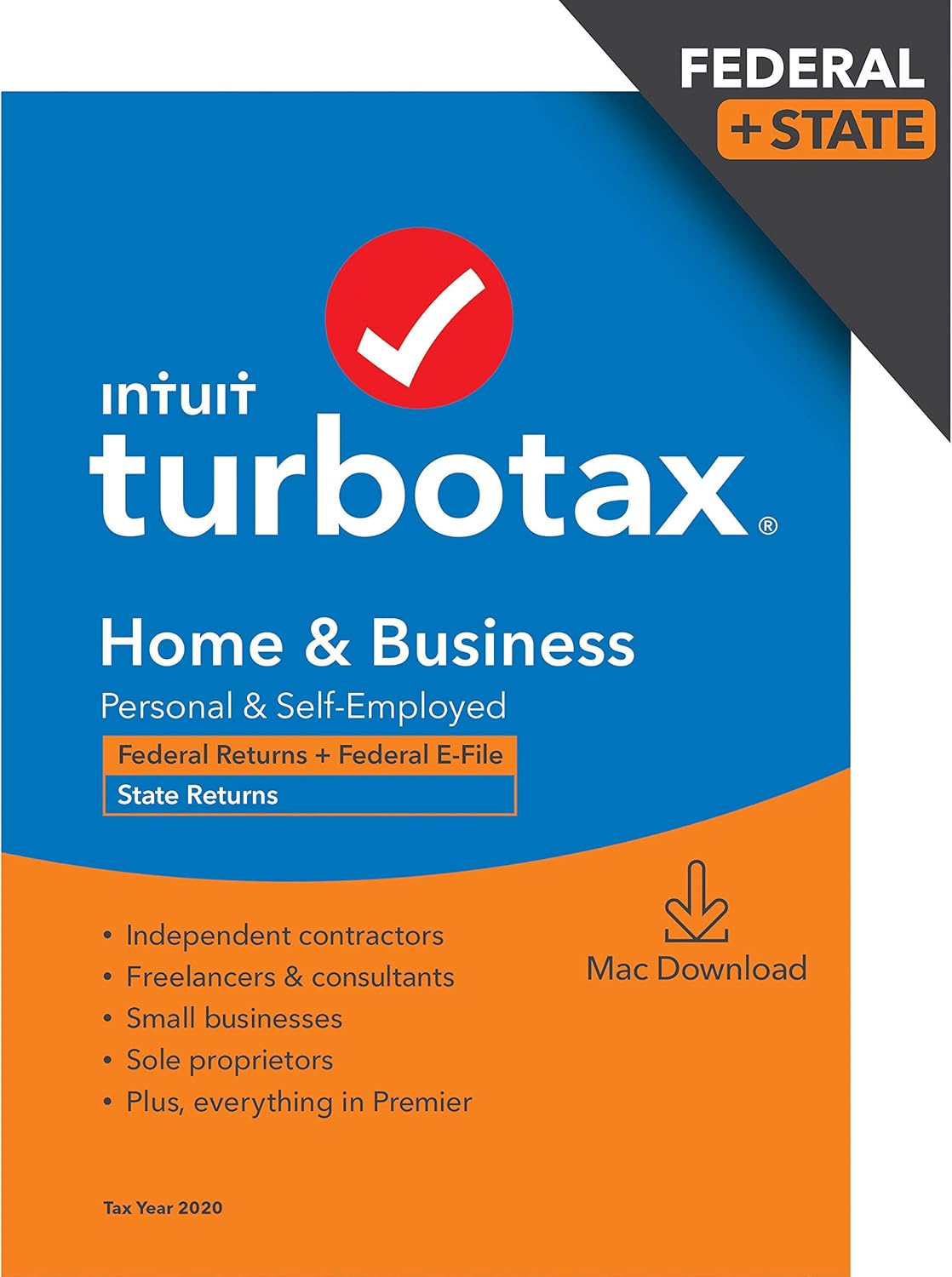 [Old Version] TurboTax Home & Business Desktop 2020 Tax Software, Federal and State Returns + Federal E-file [Amazon Exclusive] [MAC Download]