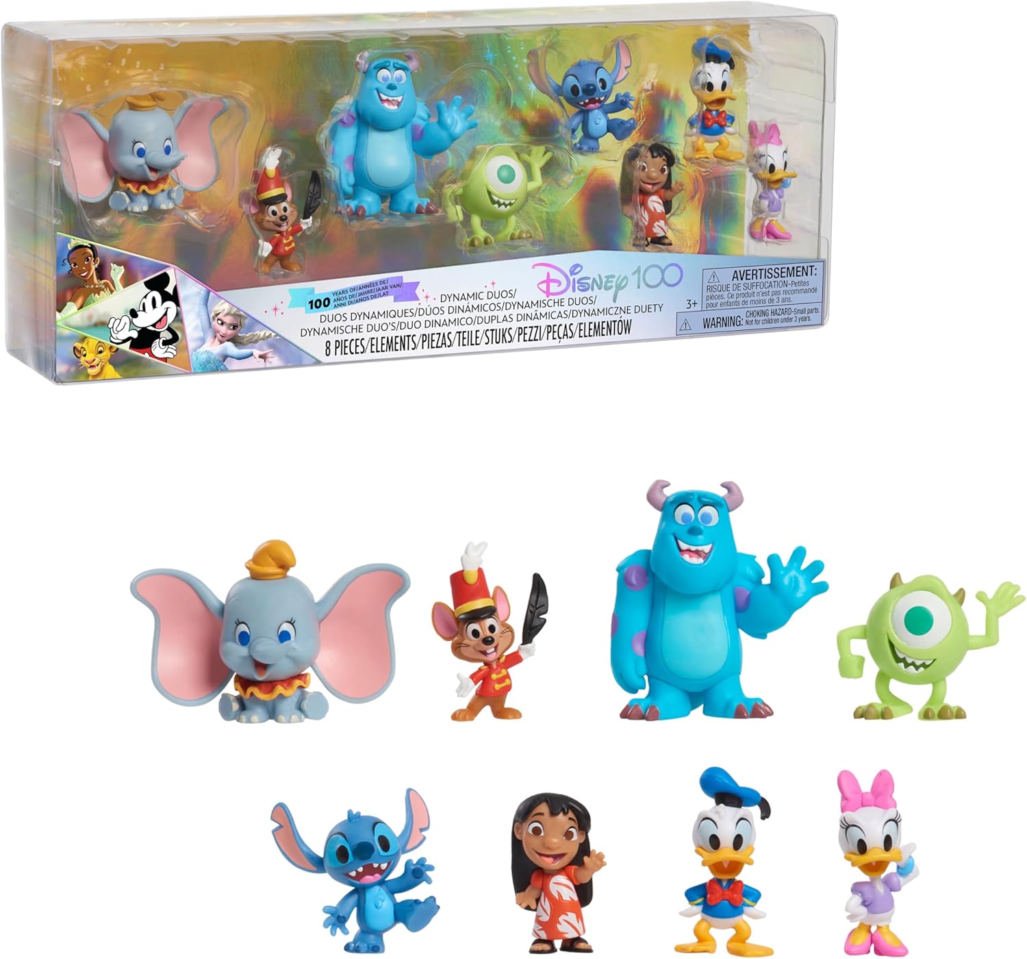 Just Play Disney100 Years of Dynamic Duos Celebration Collection Limited Edition 8-Piece Figure Pack, Kids Toys for Ages 3 Up