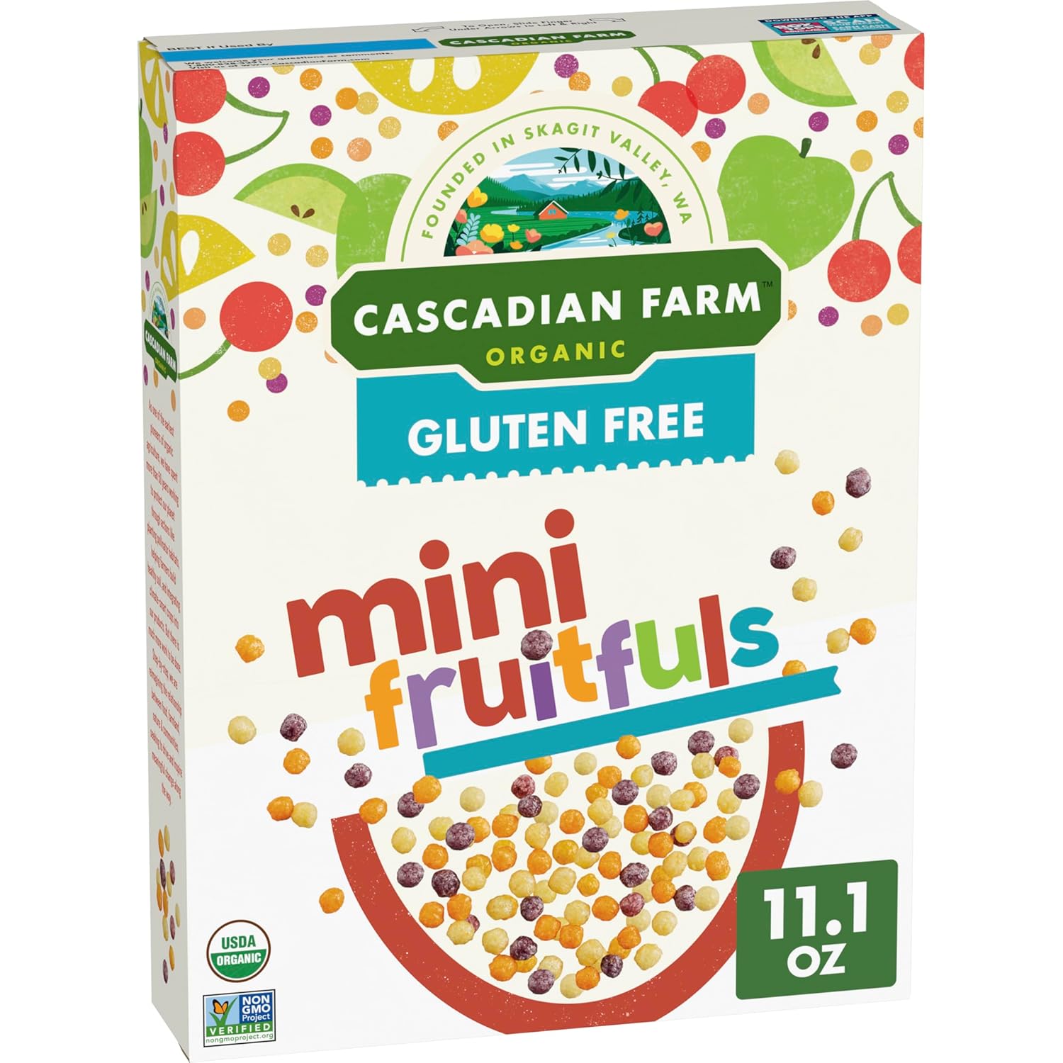 Cascadian Farm Organic Mini Fruitfuls Breakfast Cereal, Made With Whole Grain, Non-GMO, 11.1 oz