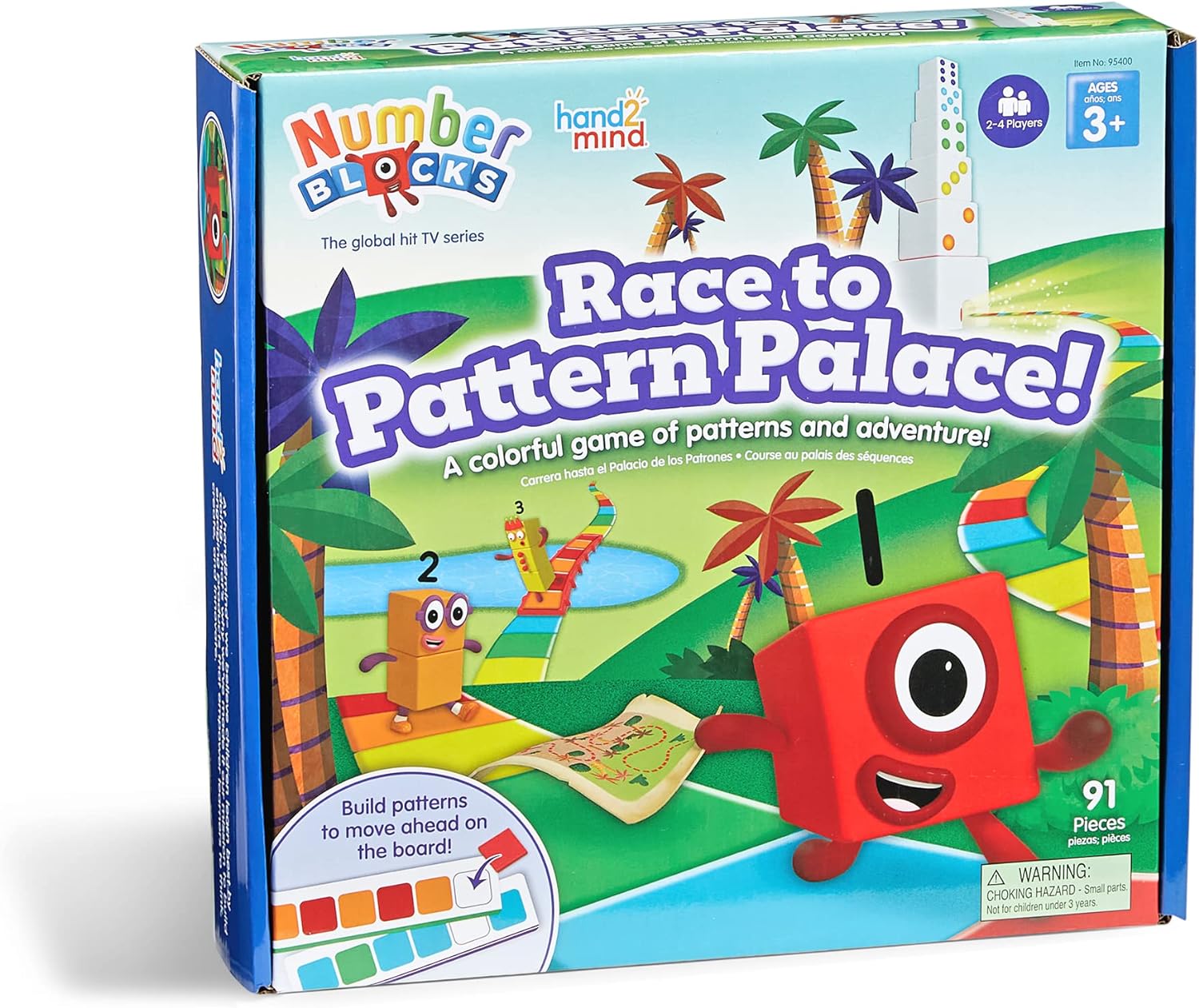 hand2mind Numberblocks Race to Pattern Palace! Board Game, Math Toys for Kids 3-5, Number Toys, Toddler Board Games, Kindergarten Learning Games, Preschool Educational Toys, Birthday Gifts for Kids