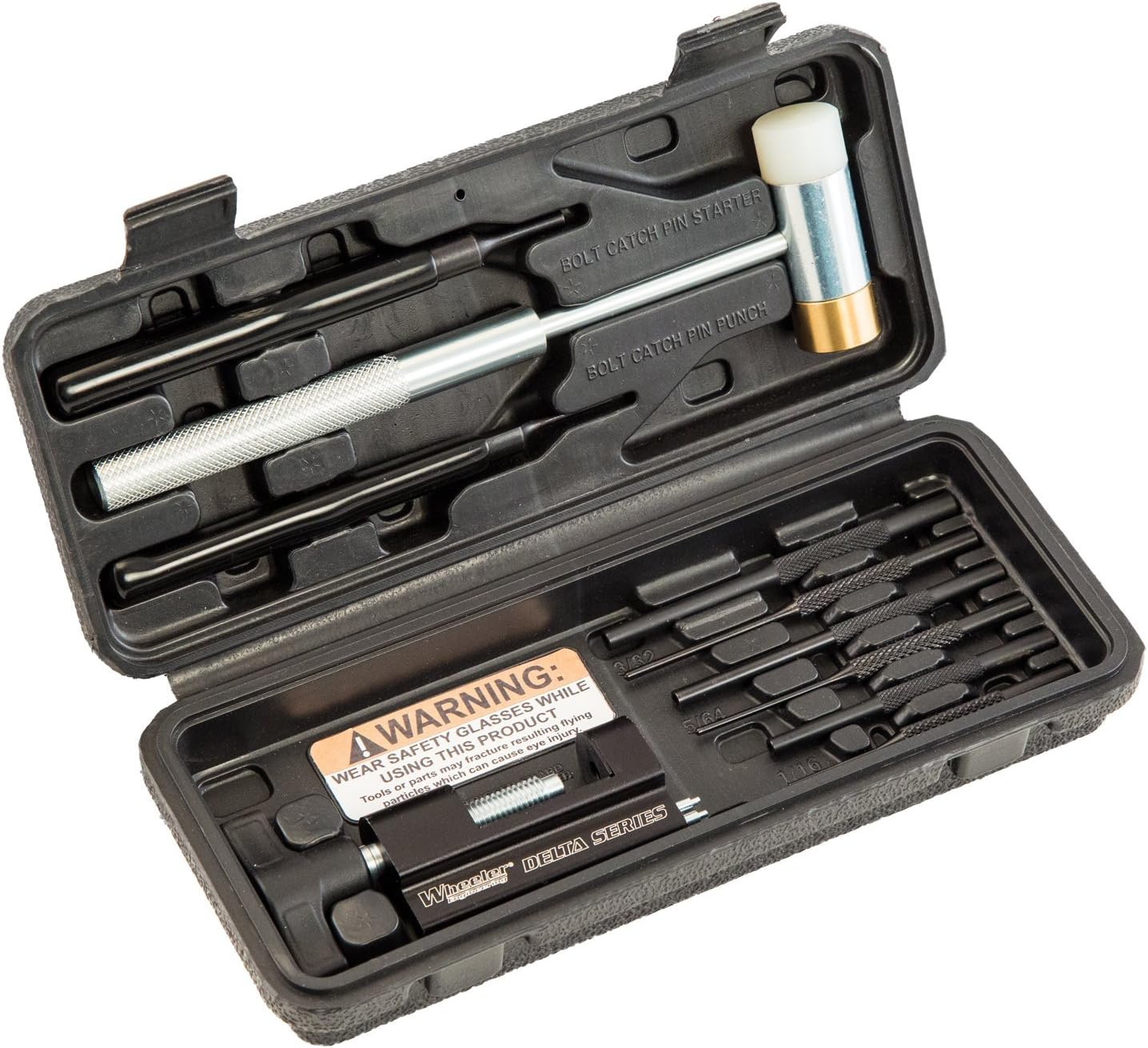 Wheeler Roll Pin Install Tool Kit with Trigger Install Tool, Punches, Brass/Polymer Hammer and Storage Case for Gunsmithing and Firearm Maintenance