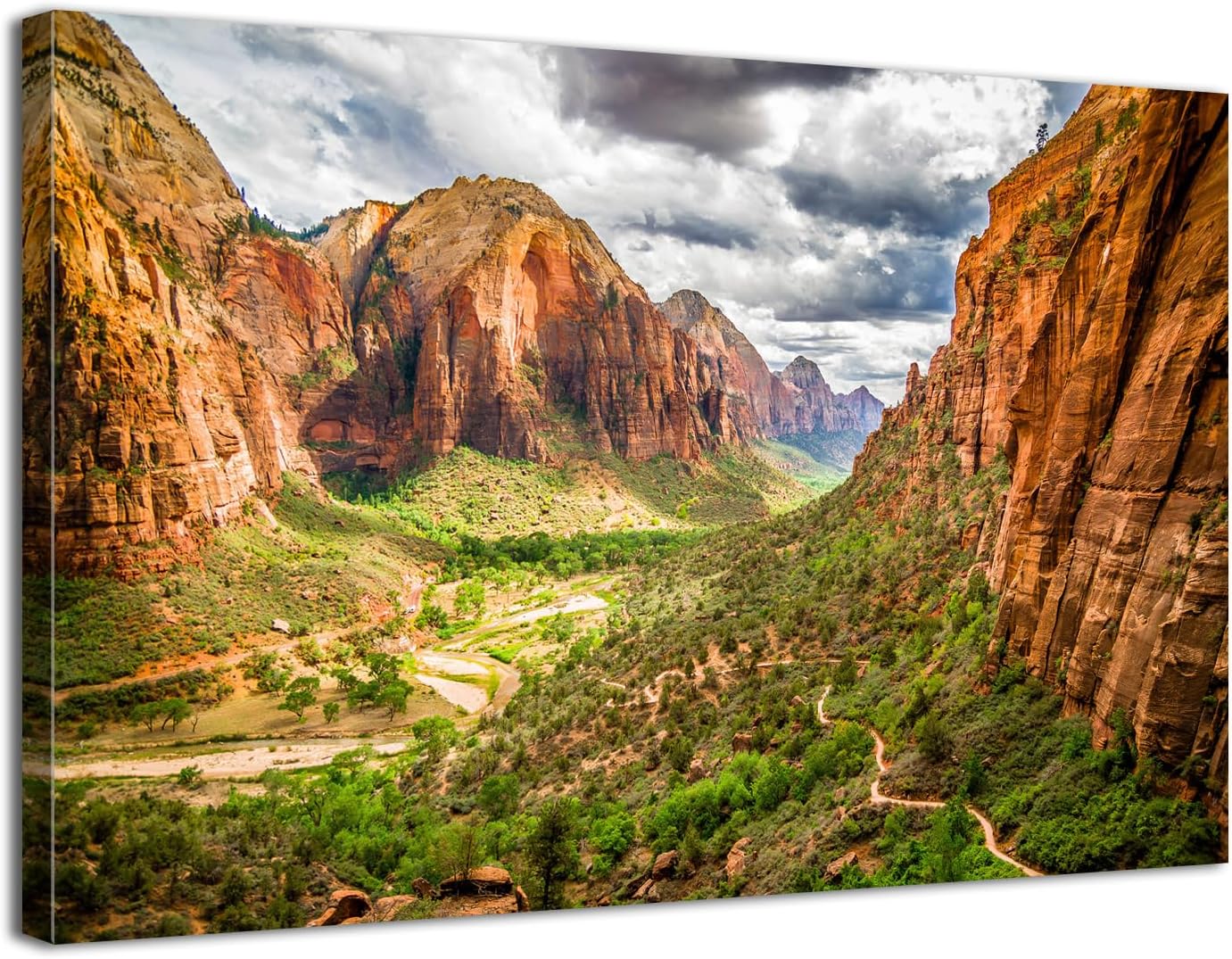 Angels Landing Mountains Canvas Wall Art Zion National Park Poster Utah Wilderness Landscape Wall Decor Nature Canyon Scenery Prints Pictures for Living Room Bedroom Home Decoration 24×36″