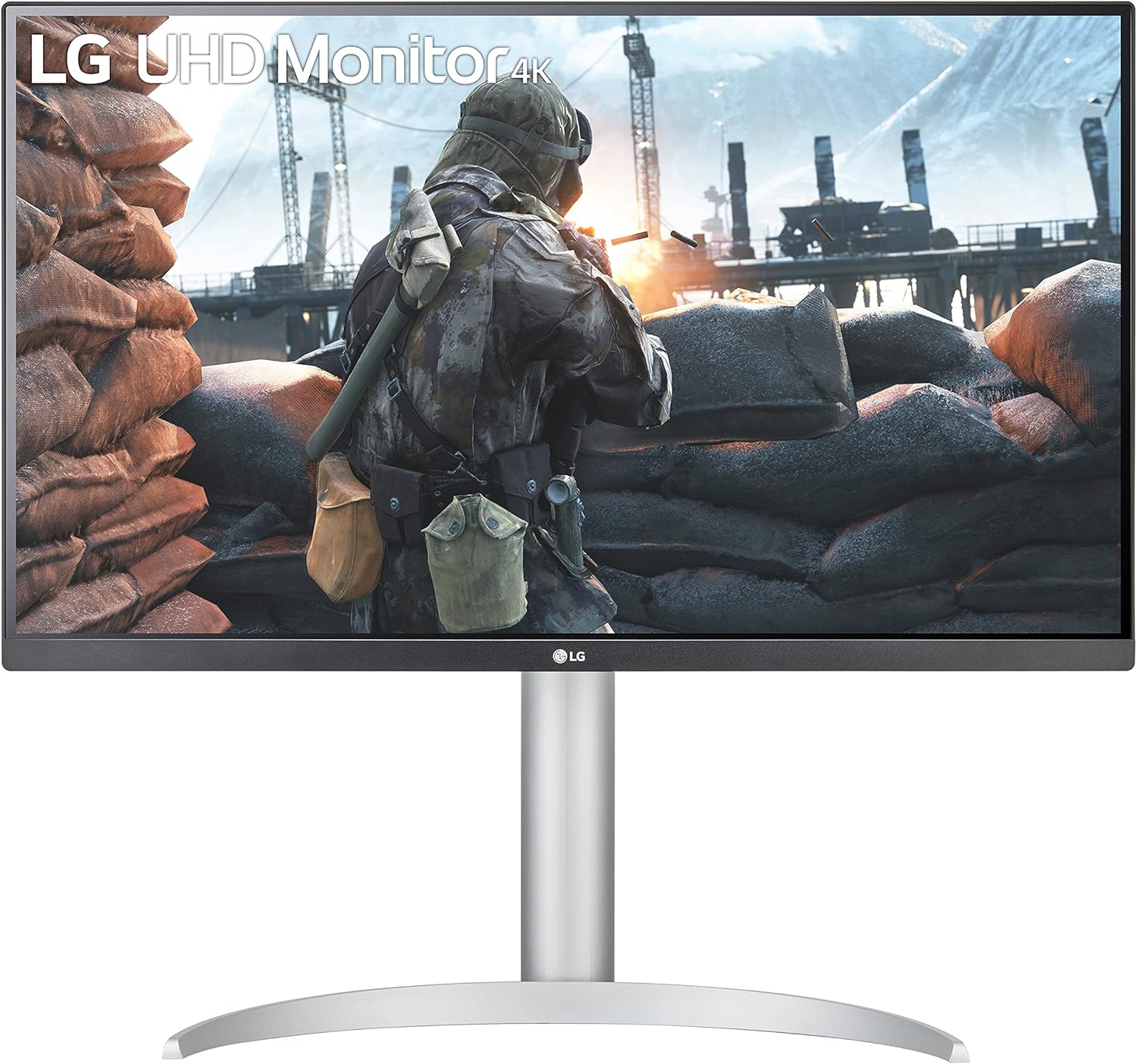 LG 27UP650-W 27” UHD (3840 x 2160) Ultrafine IPS Monitor with VESA DisplayHDR 400 with DCI-P3 95% Color Gamut, 3-Side Virtually Borderless Display – Height/Pivot/Tilt Adjustable Stand – Silver