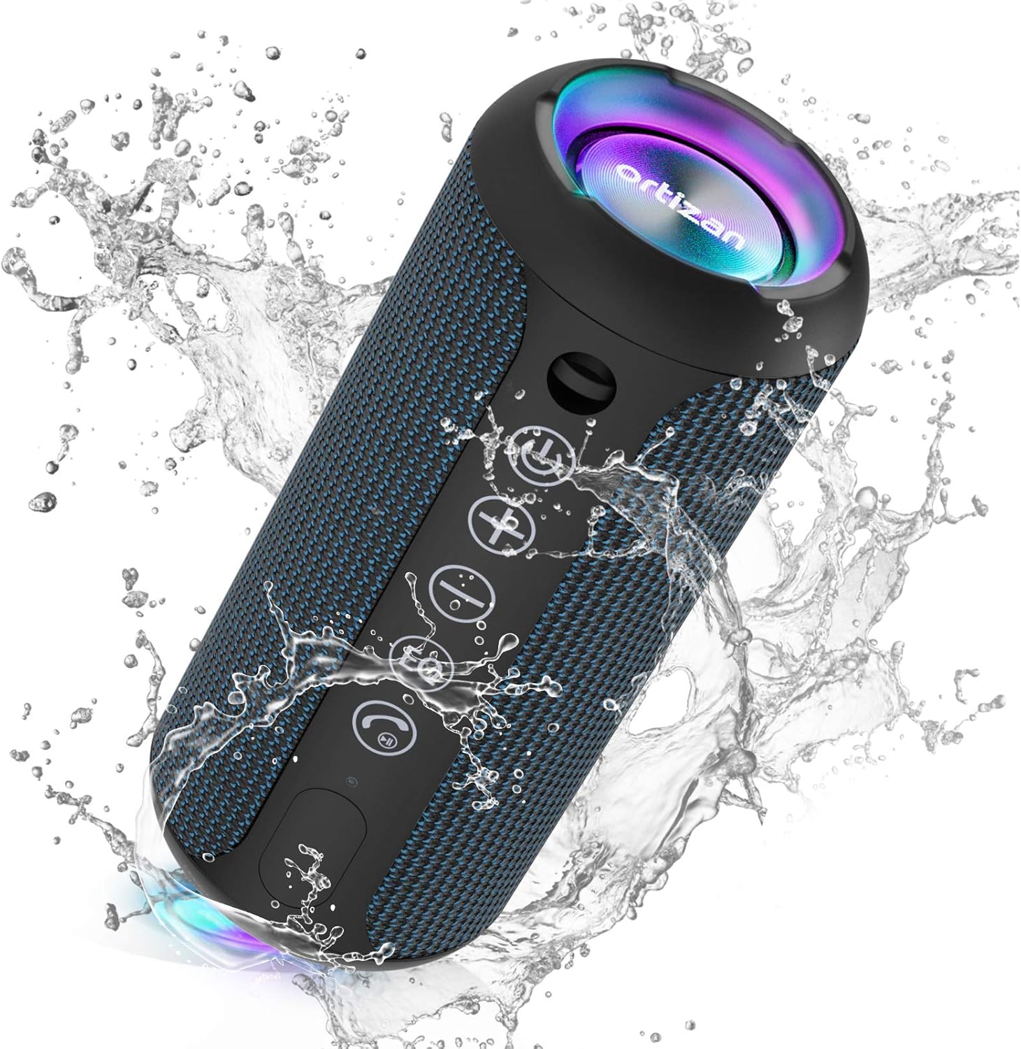 Ortizan Portable Bluetooth Speaker, IPX7 Waterproof Wireless Speaker with 24W Loud Stereo Sound, Outdoor Speakers with Bluetooth 5.0, 30H Playtime,66ft Bluetooth Range,TWS Pairing for Home