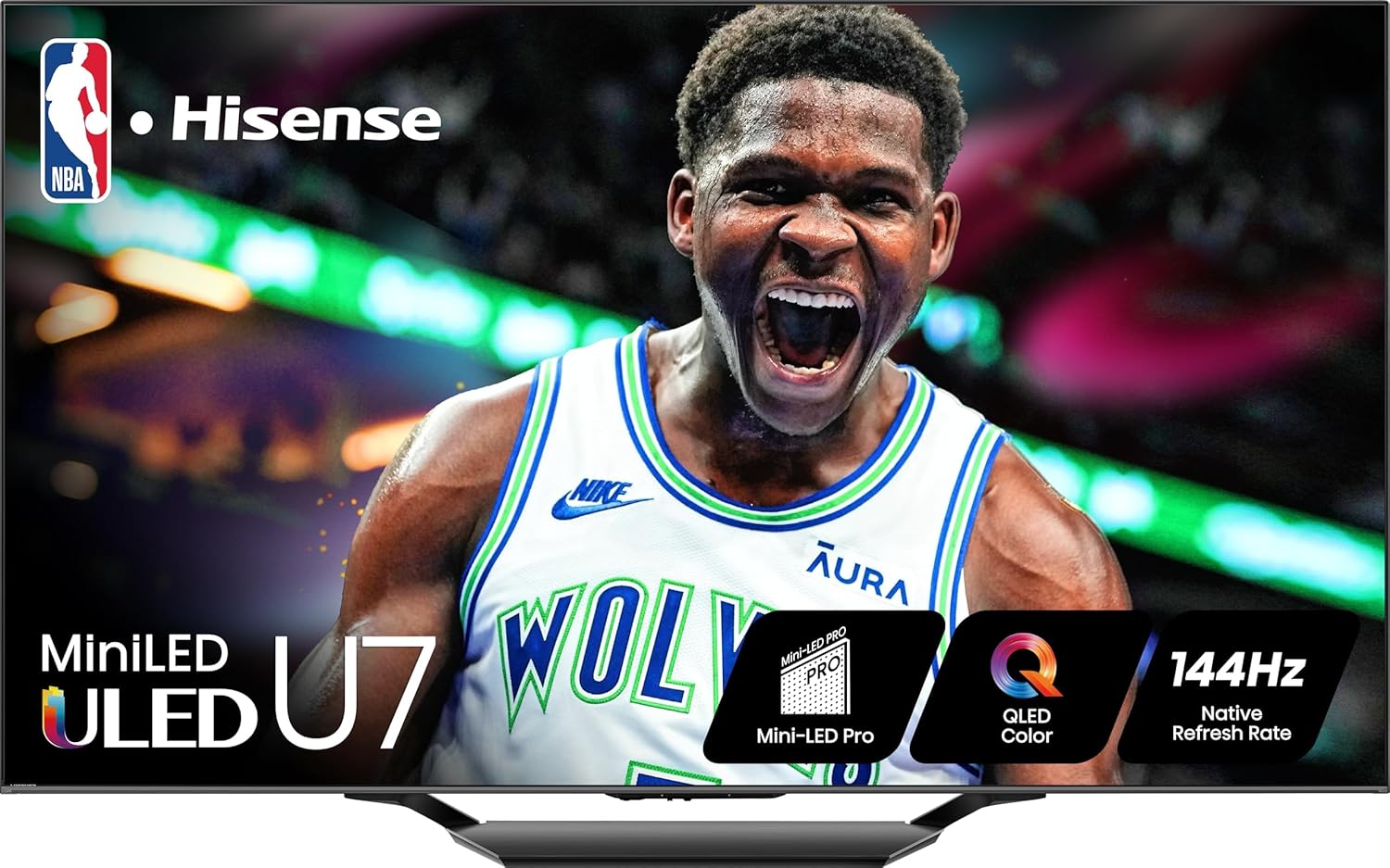 Hisense U7 Series 65U7N 65 Inches ULED 4K Smart TV | Mini-LED | QLED | 1500 Nits | 144Hz | Motion Rate 480 | Dolby Vision HDR 10+ | Dolby Atmos | Full Array Local Dimming | 2.1 Ch Sound | Google TV