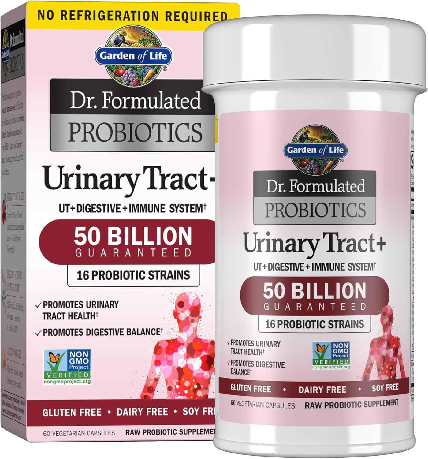 Garden of Life Dr. Formulated – Acidophilus Probiotic Supports Urinary Tract Health Digestive Balance – Gluten Dairy and Soy-Free, 60 Count