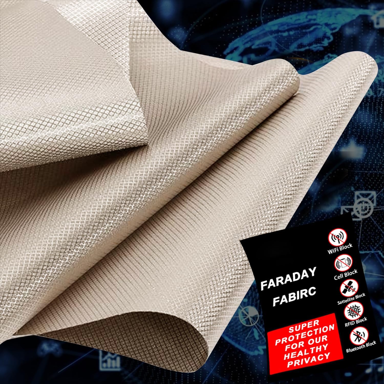 Faraday Fabric Faraday Cage Military Grade Conductive Material for Fabric Protection Shielding Fabric for WiFi, Bluetooth, GPS, Shields Copper Nickel Faraday Fabric 3 Yards,44″-108″