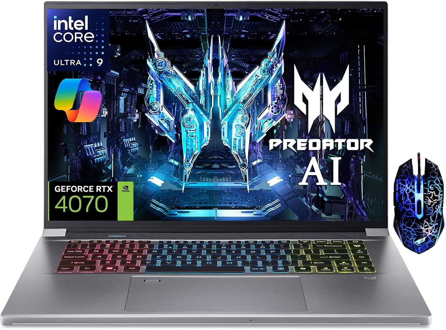 Acer Predator Triton Neo 16 Gaming Laptop, 16″ WQXGA 3200 x 2000 165Hz, Intel Core Ultra 9 Processor 185H, NVIDIA GeForce RTX 4070, 32GB DDR5 1TB Gen 4 SSD, AI-Powered, Killer Wi-Fi 6E, RGB Backlit KB