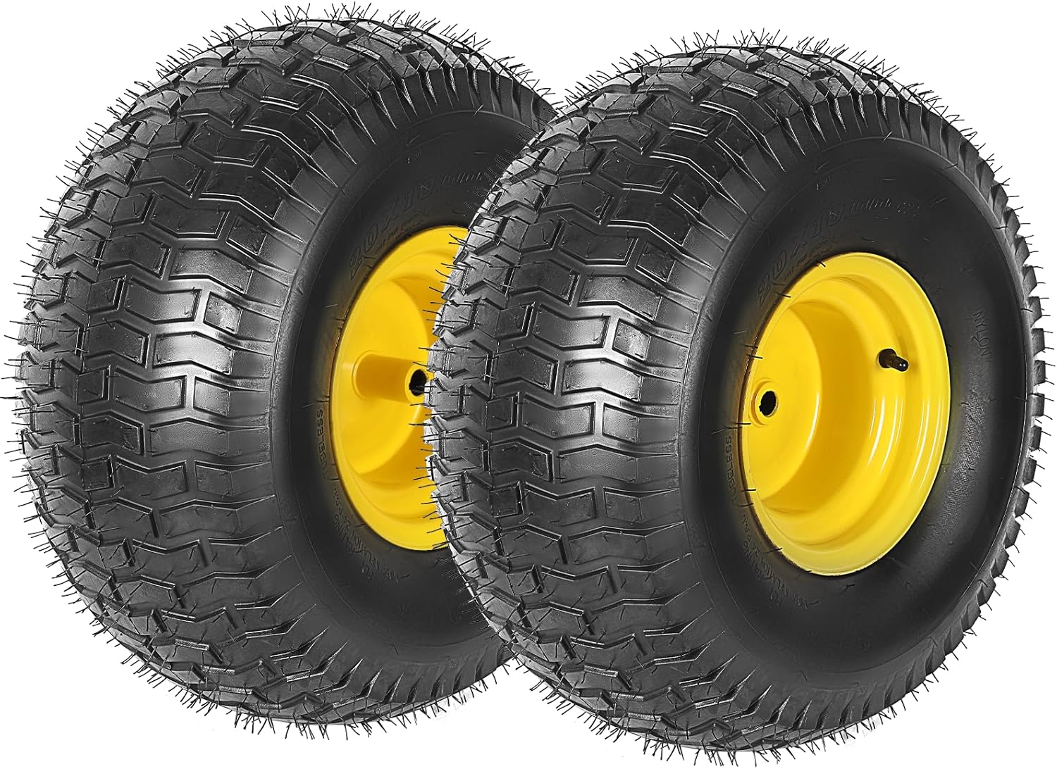 AR-PRO (2-Pack) 20×10.00-8 Tire and Wheel Set, 4 Ply Tubeless Tires with Rim Assemblies, with 3/4″ Borehole, 3.5″ Offset Hub and 3/16″ Keyway, Compatible with John Deere Riding Mowers, Lawn Tractor