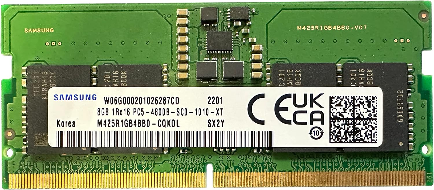 8GB DDR5 4800MHz SODIMM PC5-38400 CL40 1Rx16 1.1V SO-DIMM 262-Pin Laptop Notebook RAM Memory Module (M425R1GB4BB0-CQK) (OEM)