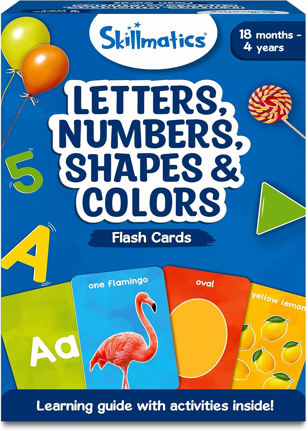 Skillmatics Thick Flash Cards for Toddlers – Letters, Numbers, Shapes & Colors, Montessori Toys & Games, Preschool Learning Activities, Gifts for Kids Ages 1, 2, 3, 4 Years