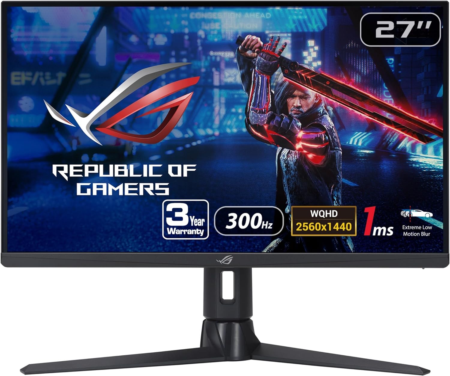 ASUS ROG Strix 27” 1440P Gaming Monitor (XG27AQMR) – 27”, QHD (2560 x 1440), Fast IPS, 300Hz, 1ms, G-SYNC Compatible, FreeSync Premium Pro, Extreme Low Motion Blur Sync, DisplayPort, DisplayHDR 600