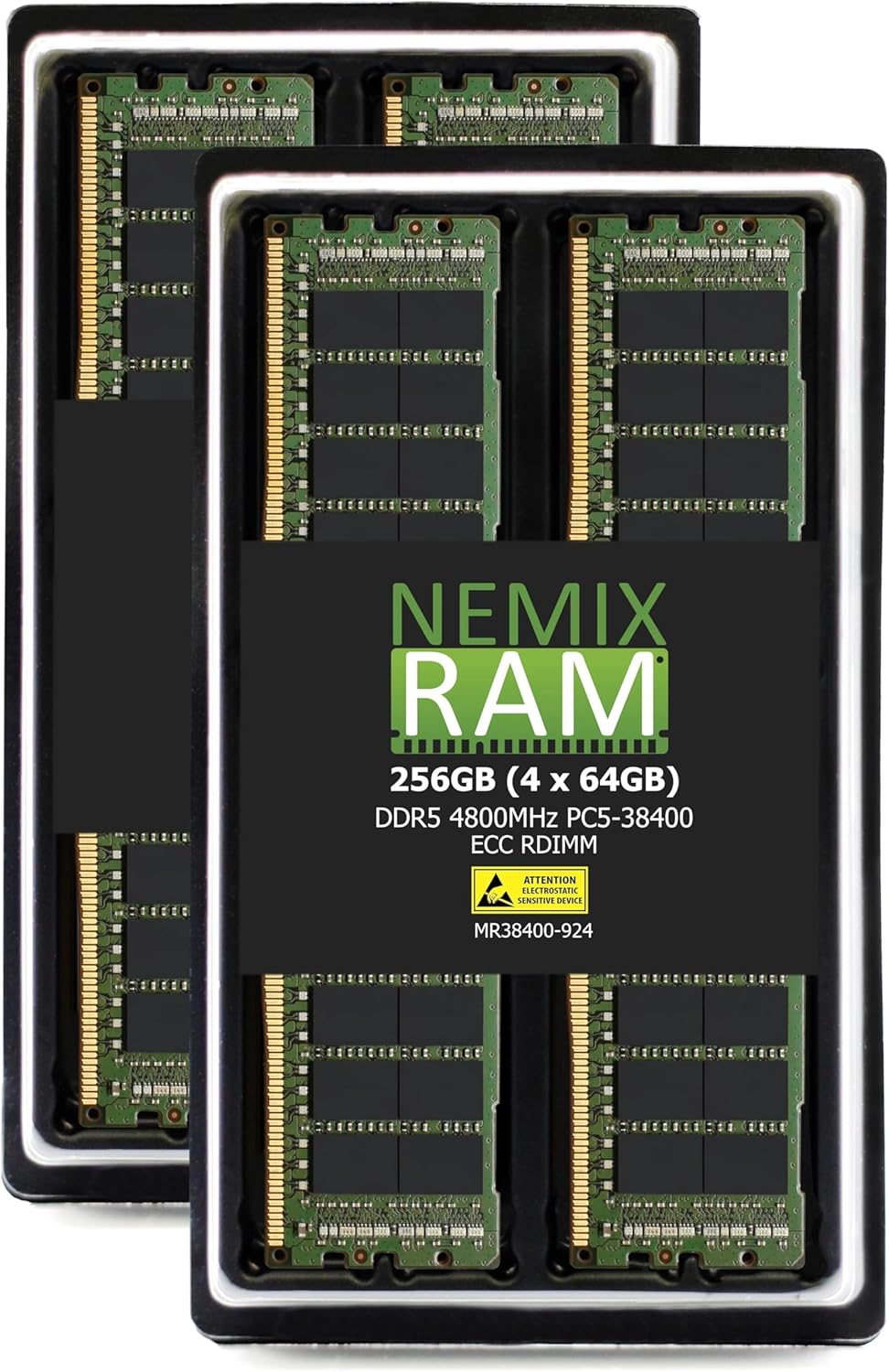 NEMIX RAM 256GB (4X64GB) DDR5 4800MHZ PC5-38400 2Rx4 1.1V 288-PIN ECC RDIMM Registered Server Memory KIT