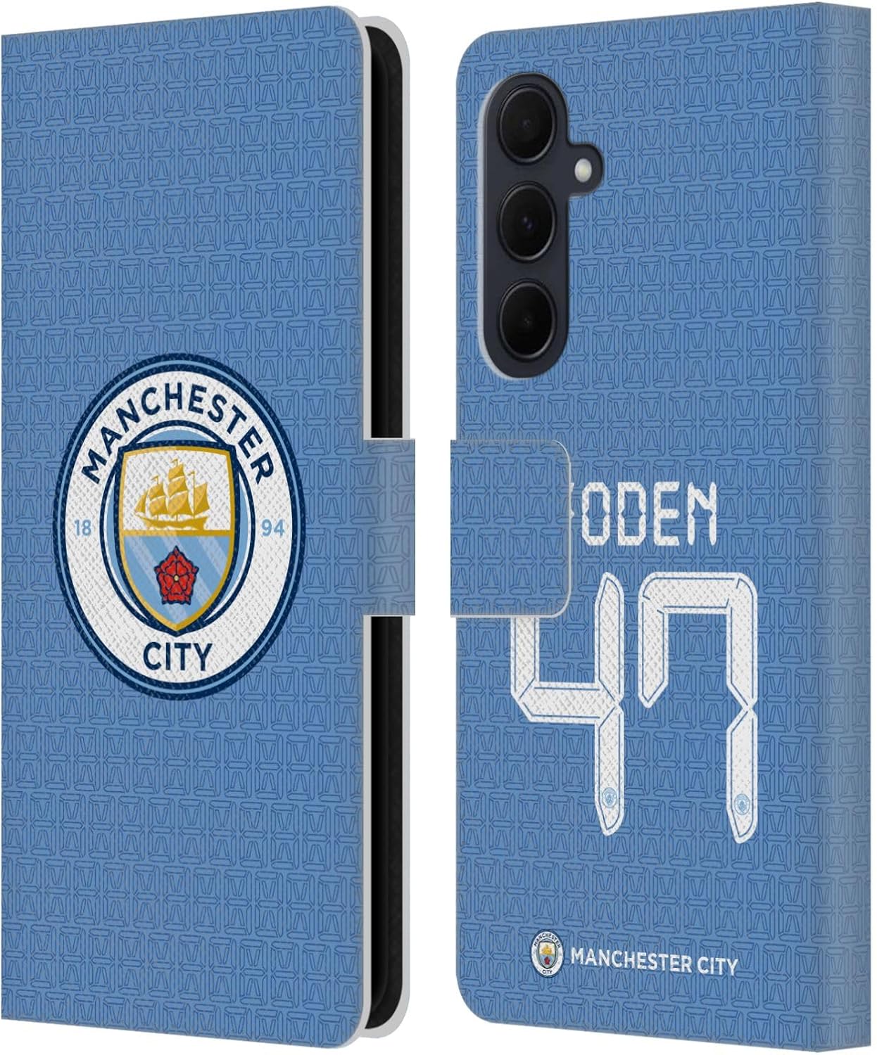 Head Case Designs Officially Licensed Manchester City Man City FC Phil Foden 2021/22 Players Home Kit Group 1 Leather Book Wallet Case Cover Compatible with Samsung Galaxy A35 5G