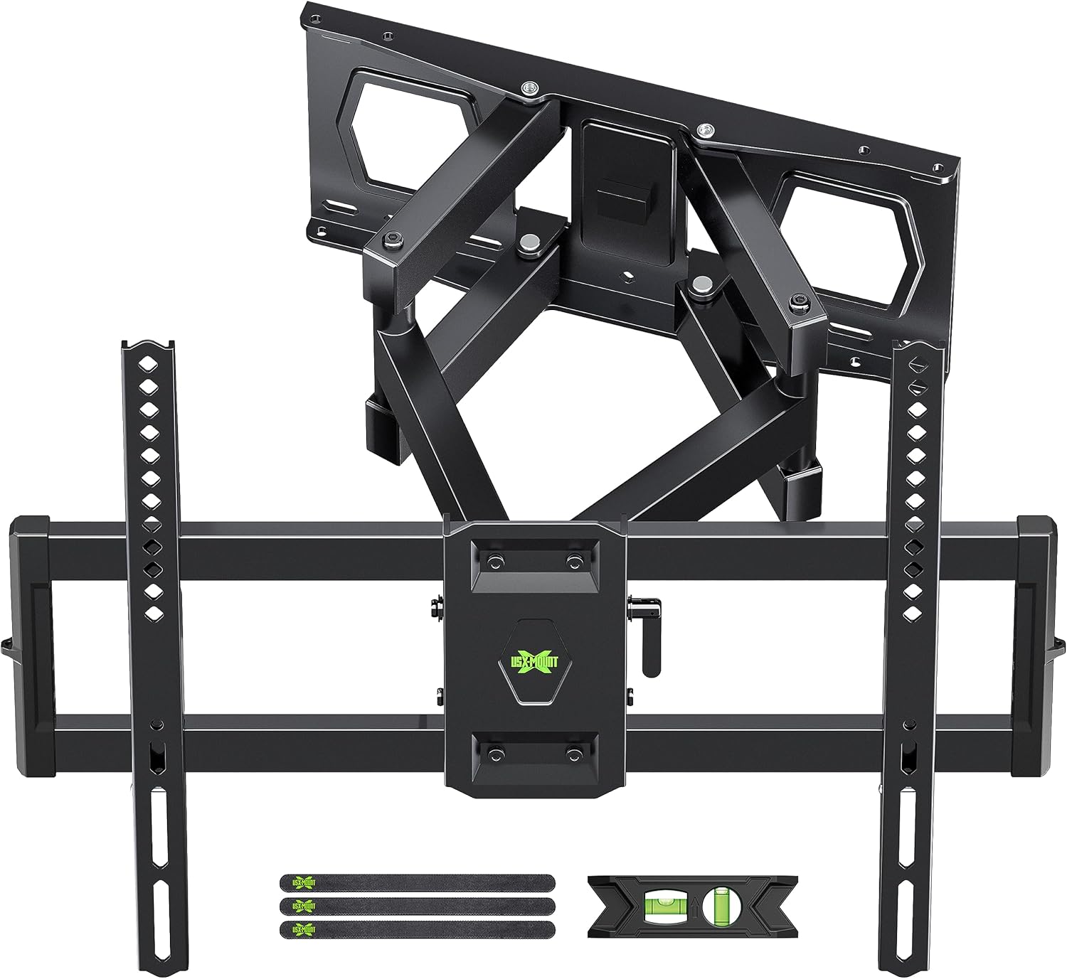 Full Motion TV Wall Mount for Most 37″-86″ Flat Screen TV, Swivel or Tilt TV Wall Bracket with Dual Articulating Arms, for 12″-16″ Wood Studs, Max VESA 600x400mm, Load 120 lbs by USX MOUNT