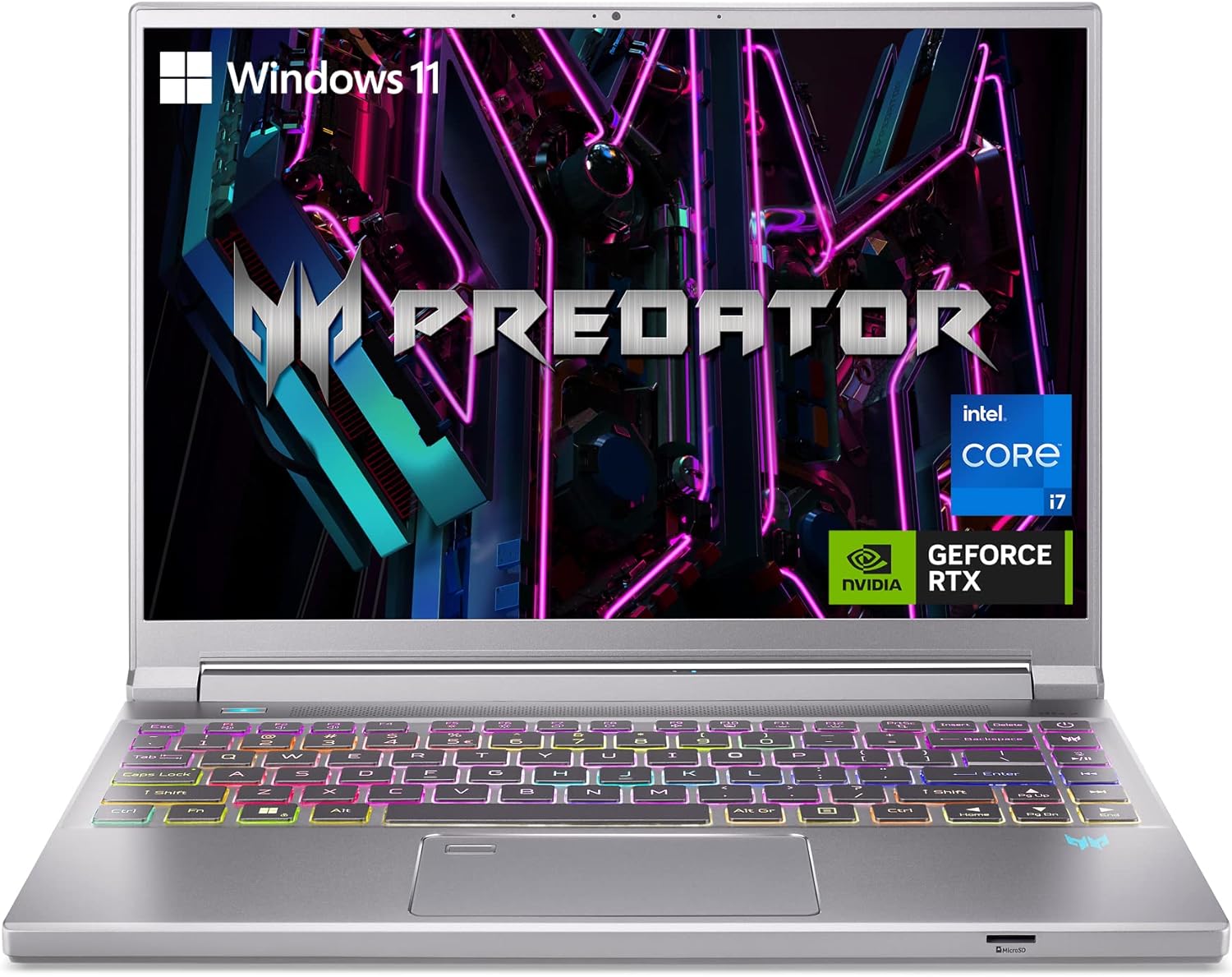 Acer Predator Triton 14 Gaming/Creator Laptop | 13th Gen Intel i7-13700H | NVIDIA GeForce RTX 4070 | 14″ Mini LED 250Hz G-SYNC Display | 16GB LPDDR5 | 1TB PCIe Gen4 SSD |WiFi 6E | PT14-51-7979, Silver