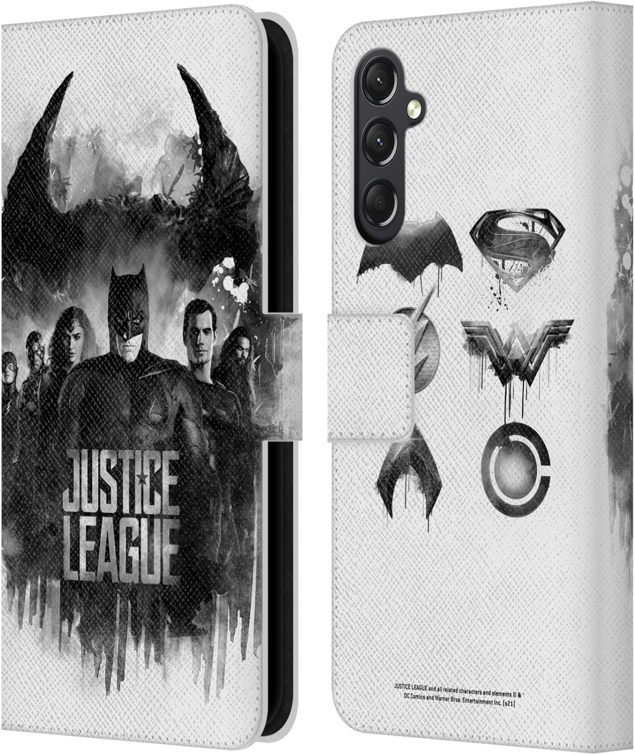 Head Case Designs Officially Licensed Zack Snyder’s Justice League Group Watercolour Snyder Cut Composed Art Leather Book Wallet Case Cover Compatible with Samsung Galaxy A24 4G / Galaxy M34 5G