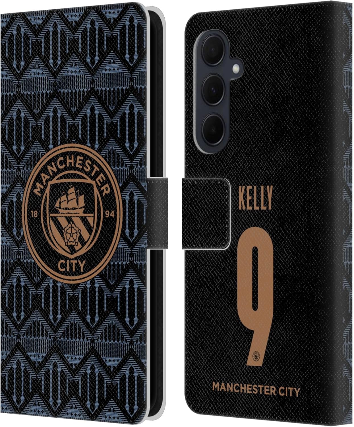 Head Case Designs Officially Licensed Manchester City Man City FC Chloe Kelly 2020/21 Women’s Away Kit Group 2 Leather Book Wallet Case Cover Compatible with Samsung Galaxy A35 5G