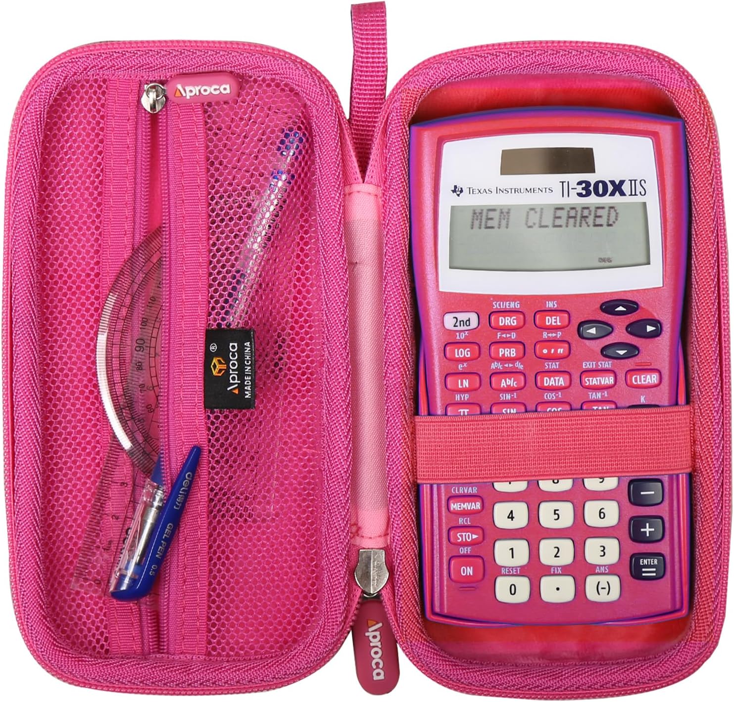 Aproca Pink Hard Storage Case, for Texas Instruments TI-30XIIS / TI-30X IIS 2-Line Scientific Calculator