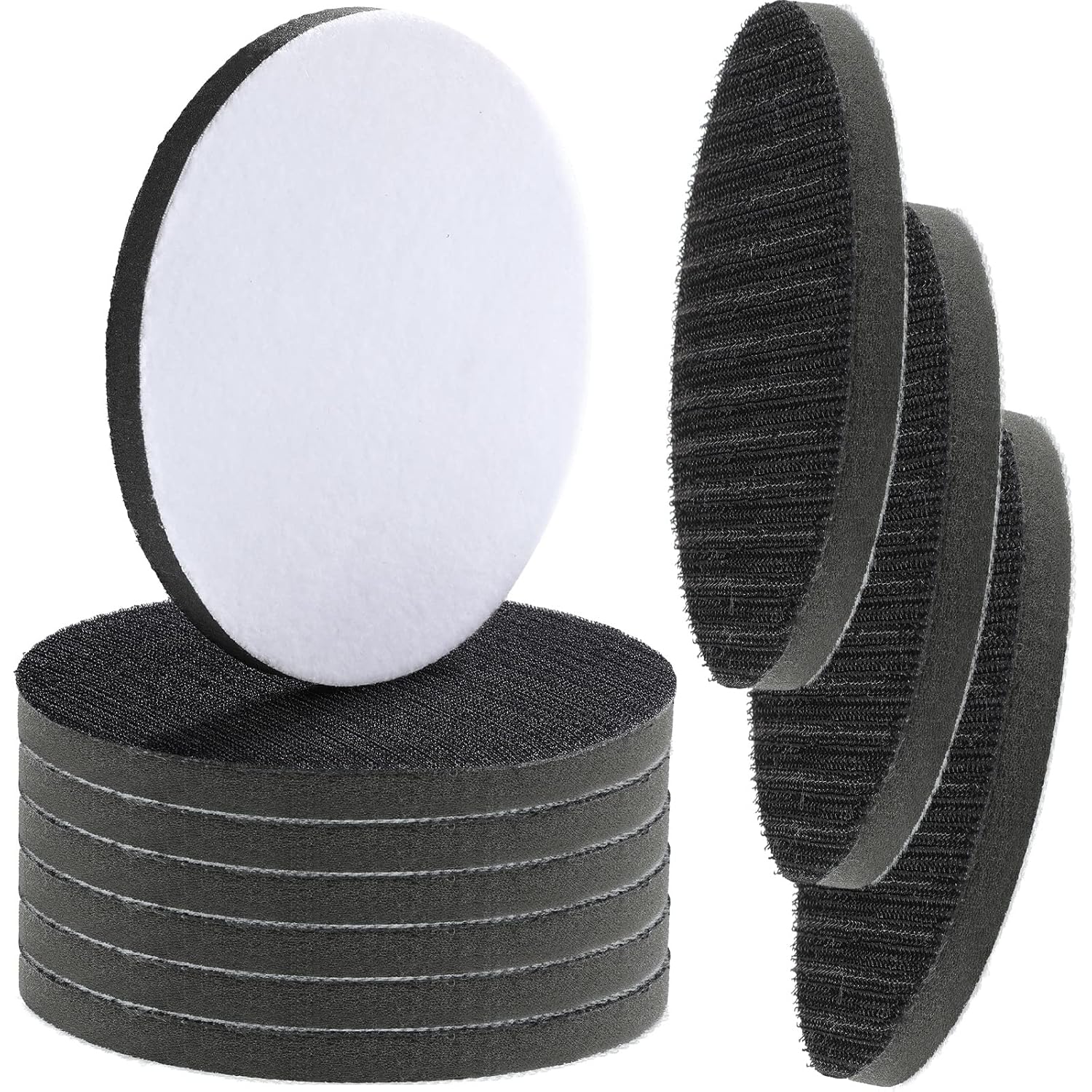 6 Inch Hook and Loop Soft Foams Buffering Pad Sponge Cushion Buffer Backing Pad 150 mm Soft Density Interface Pads Hook and Loop for 6 Inch Sanding Pad (10 Pieces)