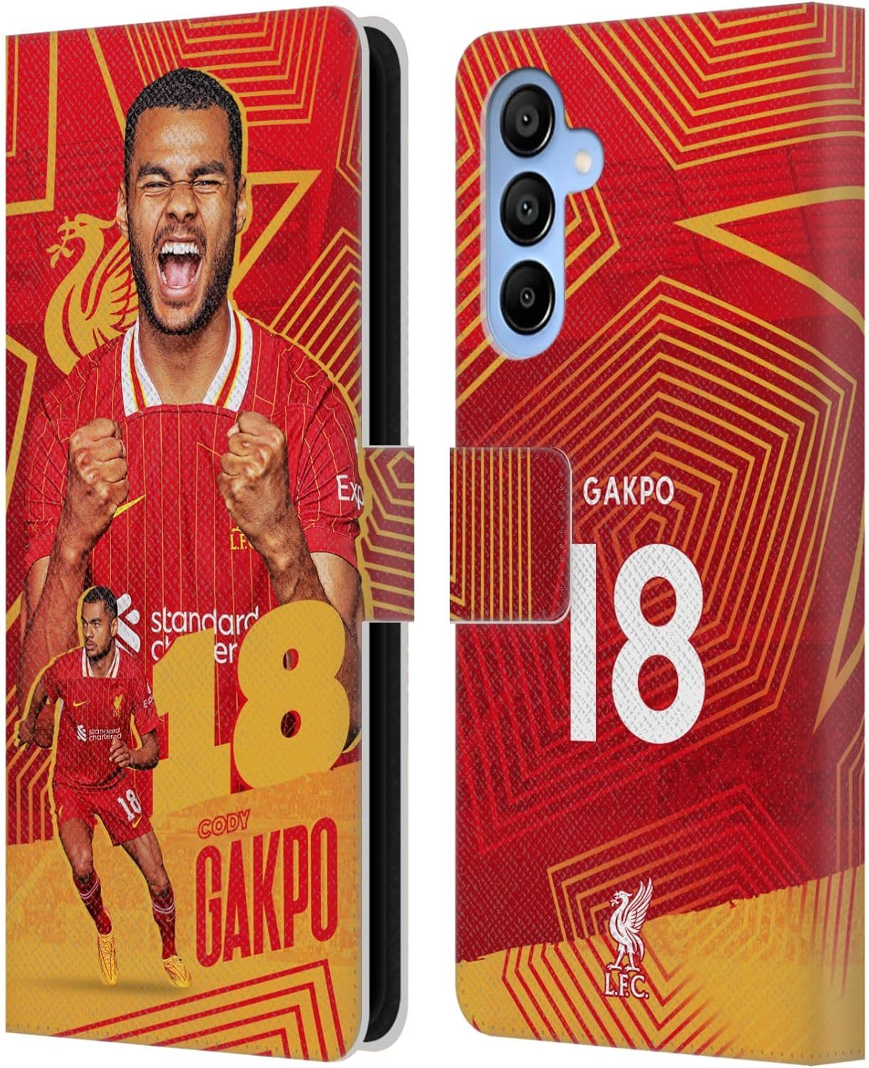 Head Case Designs Officially Licensed Liverpool Football Club Cody Gakpo 2024/25 First Team Leather Book Wallet Case Cover Compatible with Samsung Galaxy A16 5G