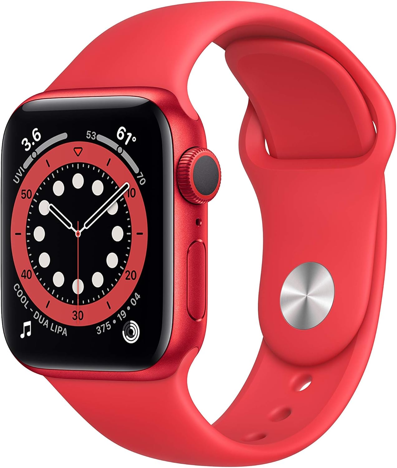 Apple Watch Series 6 (GPS, 40mm) – Red Aluminum Case with Red Sport Band (Renewed)