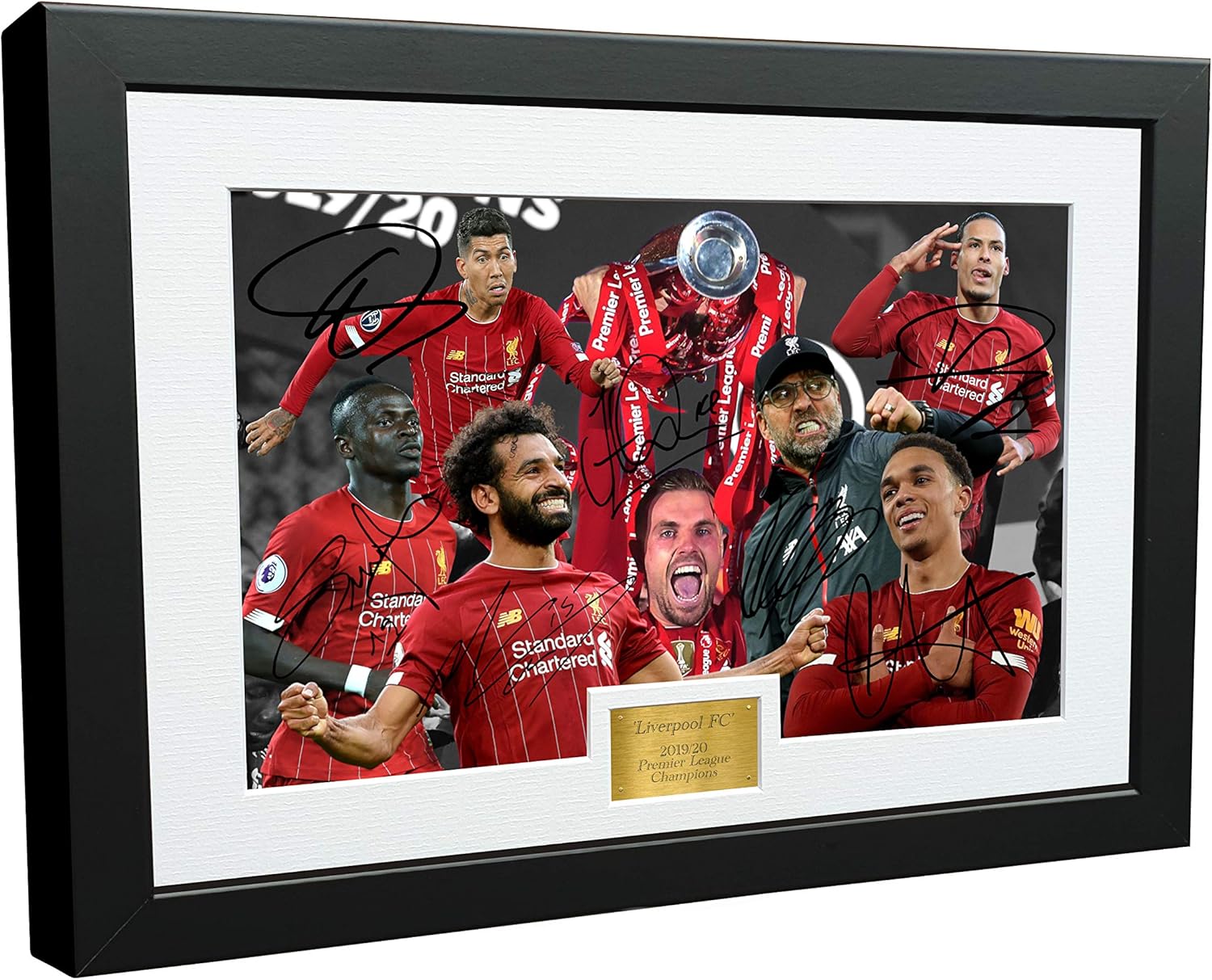 Kitbags & Lockers 2019 2020 Liverpool Premier League Champions 12×8 A4 Signed Henderson Klopp Salah Mane Firmino Van Dijk Arnold Autographed Photo Photograph Picture Frame Soccer Gift