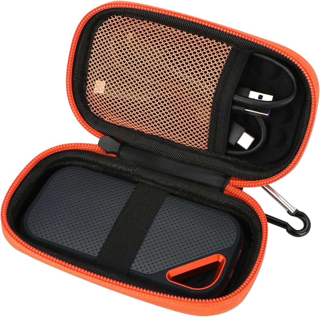 Hard Case for Sandisk Extreme Pro/Sandisk Extreme Portable External SSD 128GB 500GB 1TB 2TB Protective Storage Travel Bag (Orange)