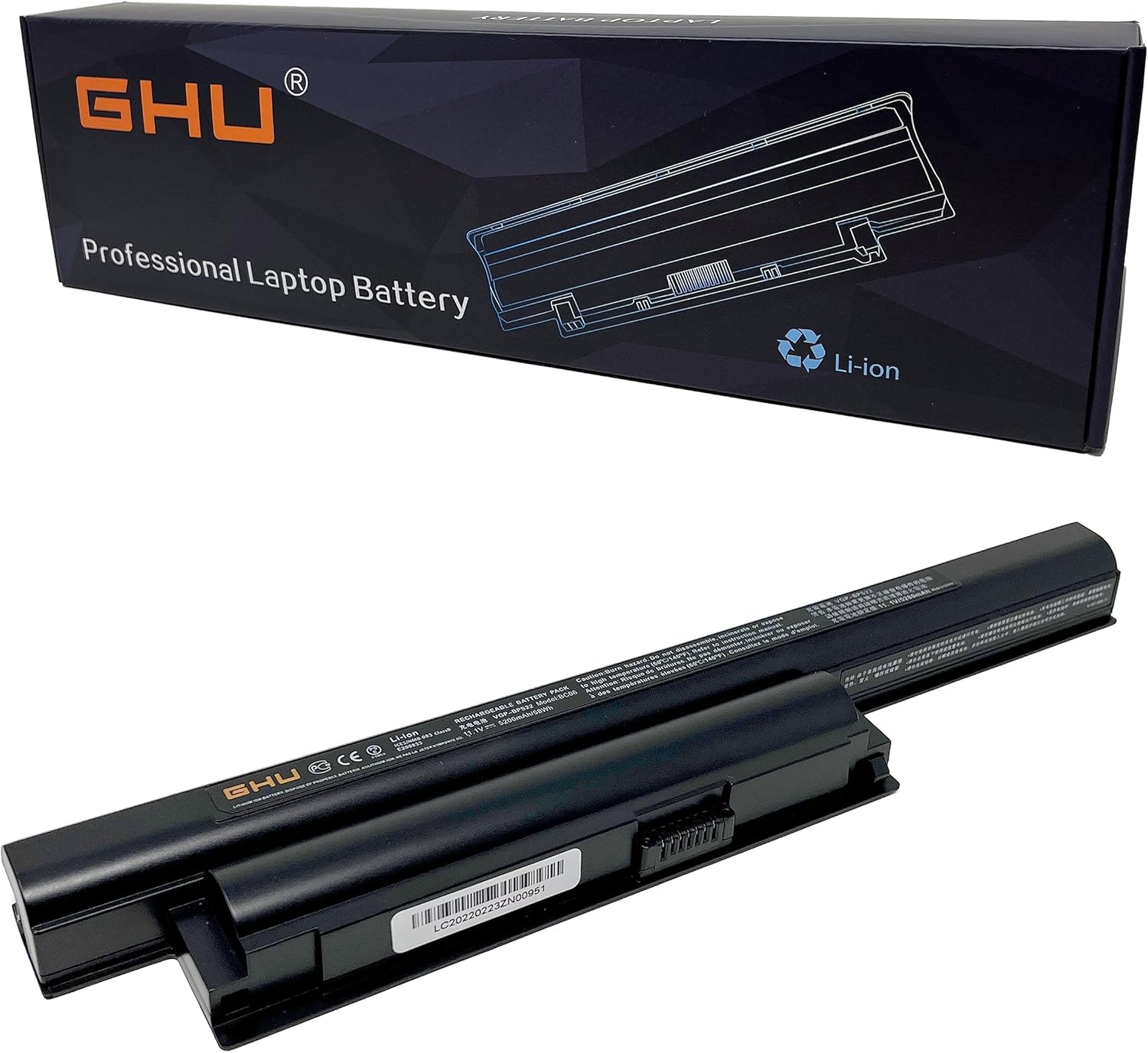 GHU New Battery 58 WH Replacement for VGP-BPS22 BPS22 VGP-BPS22A VGP-BPL22 VGP-BPS22/A Compatible for Selected Sony VAIO Notebook Battery 6-Cell 5200mAh 58Wh