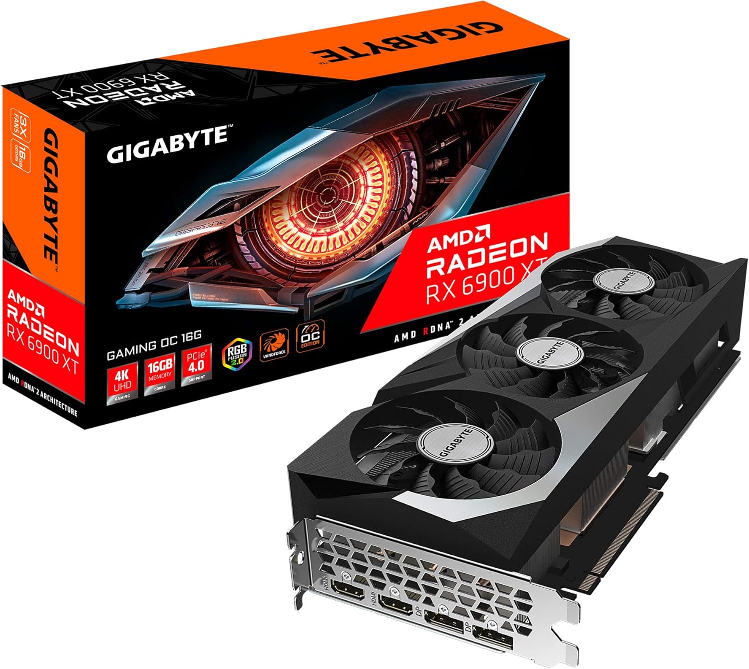 Gigabyte Radeon RX 6900 XT Gaming OC 16G Graphics Card, WINDFORCE 3X Cooling System, 16GB 256-bit GDDR6, GV-R69XTGAMING OC-16GD Video Card