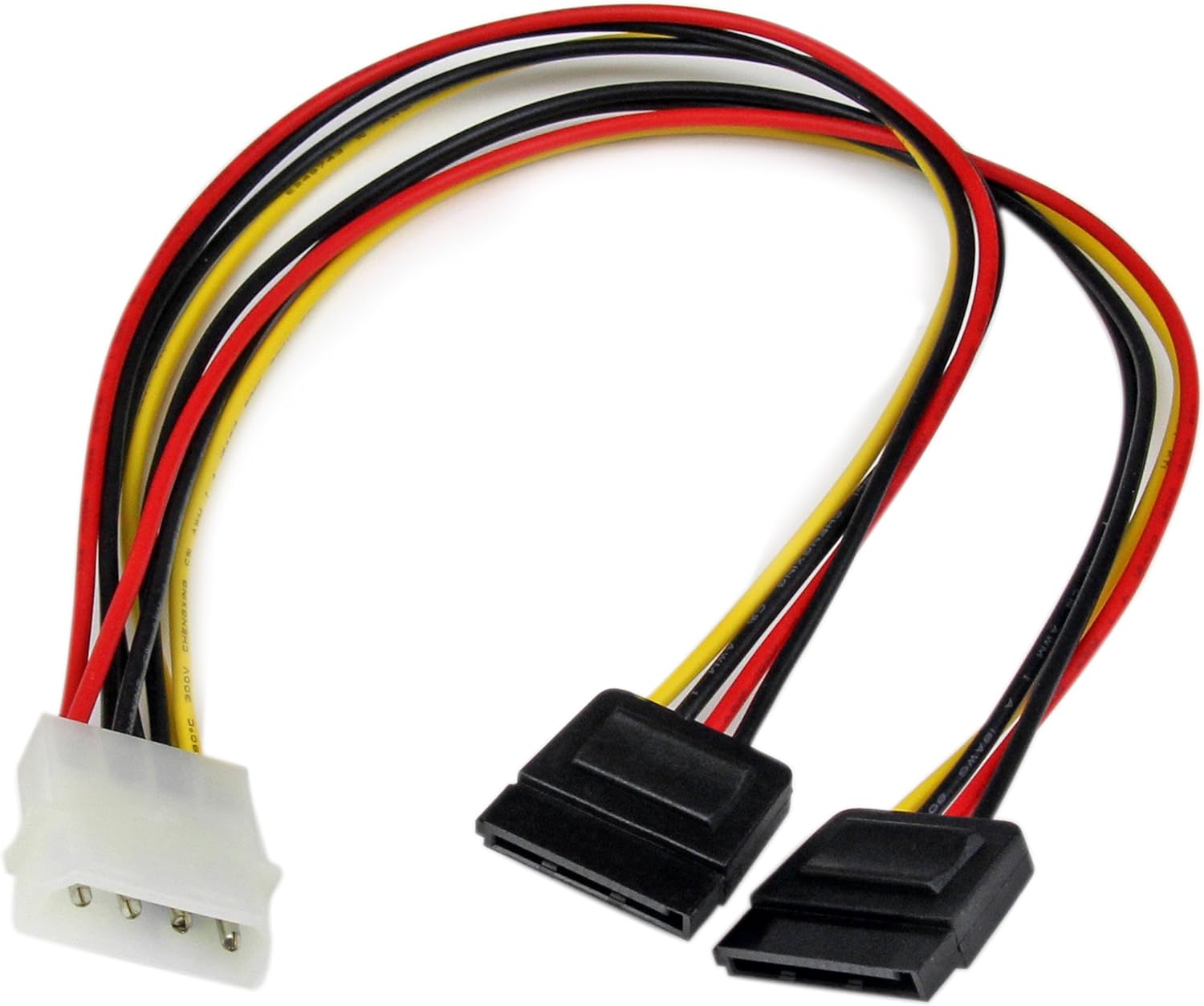 StarTech.com 12in LP4 to 2x SATA Power Y Cable Adapter – Molex to to Dual SATA Power Adapter Splitter (PYO2LP4SATA)