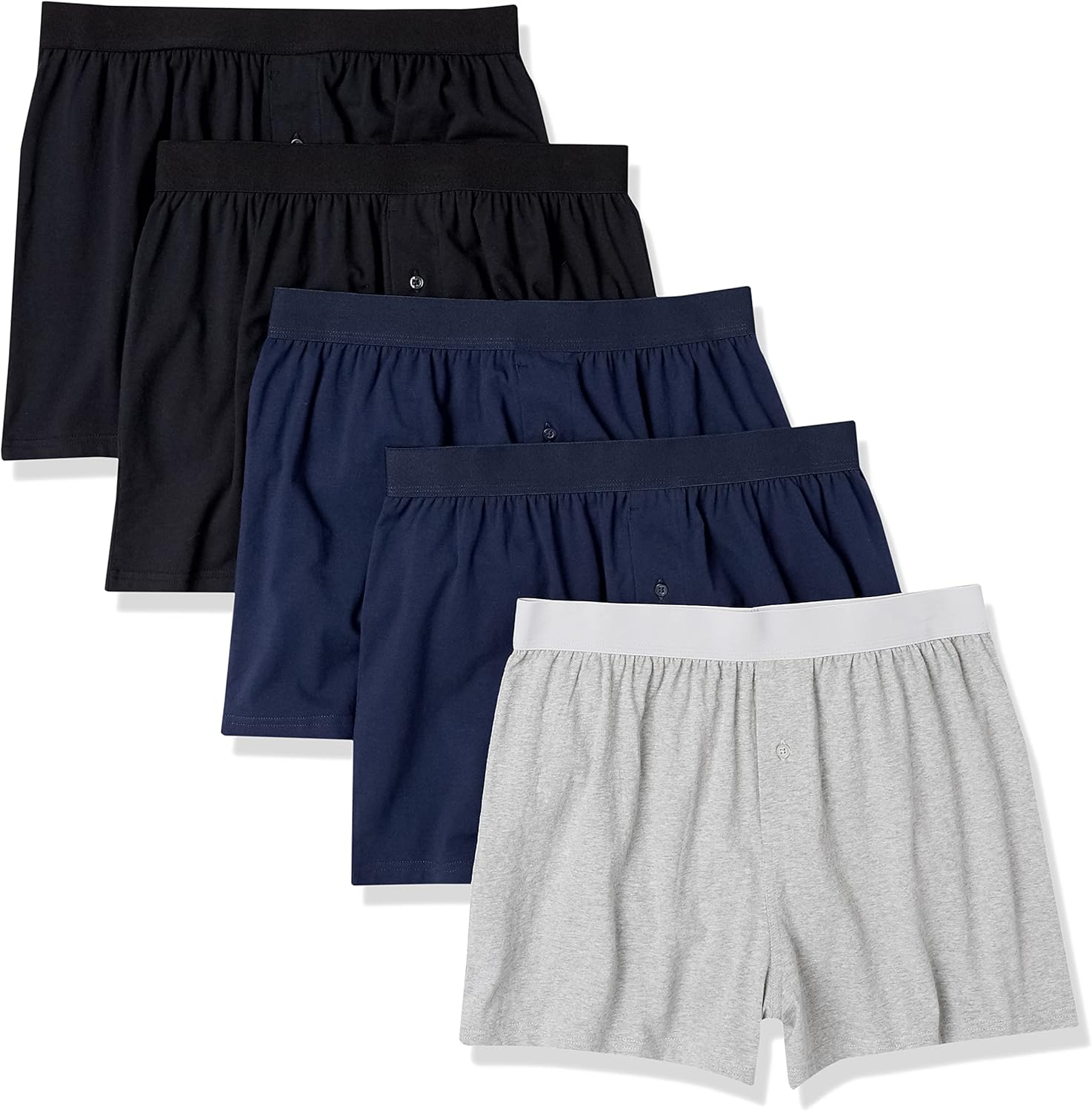 Amazon Essentials Cotton Jersey Boxers – Men’s Underwear, Available in Big & Tall, Pack of 5