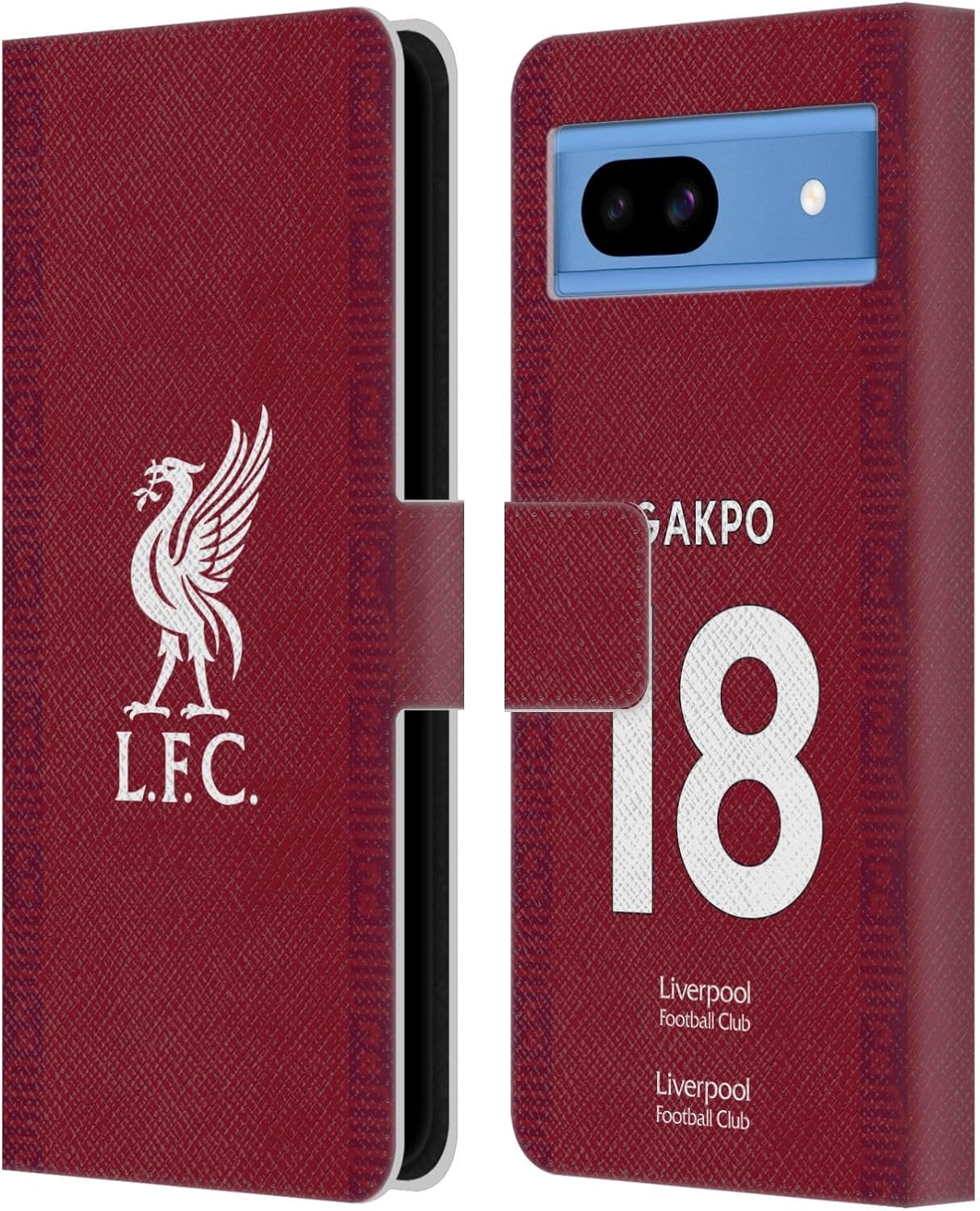 Head Case Designs Officially Licensed Liverpool Football Club Cody Gakpo 2022/23 Players Home Kit Leather Book Wallet Case Cover Compatible with Google Pixel 8a