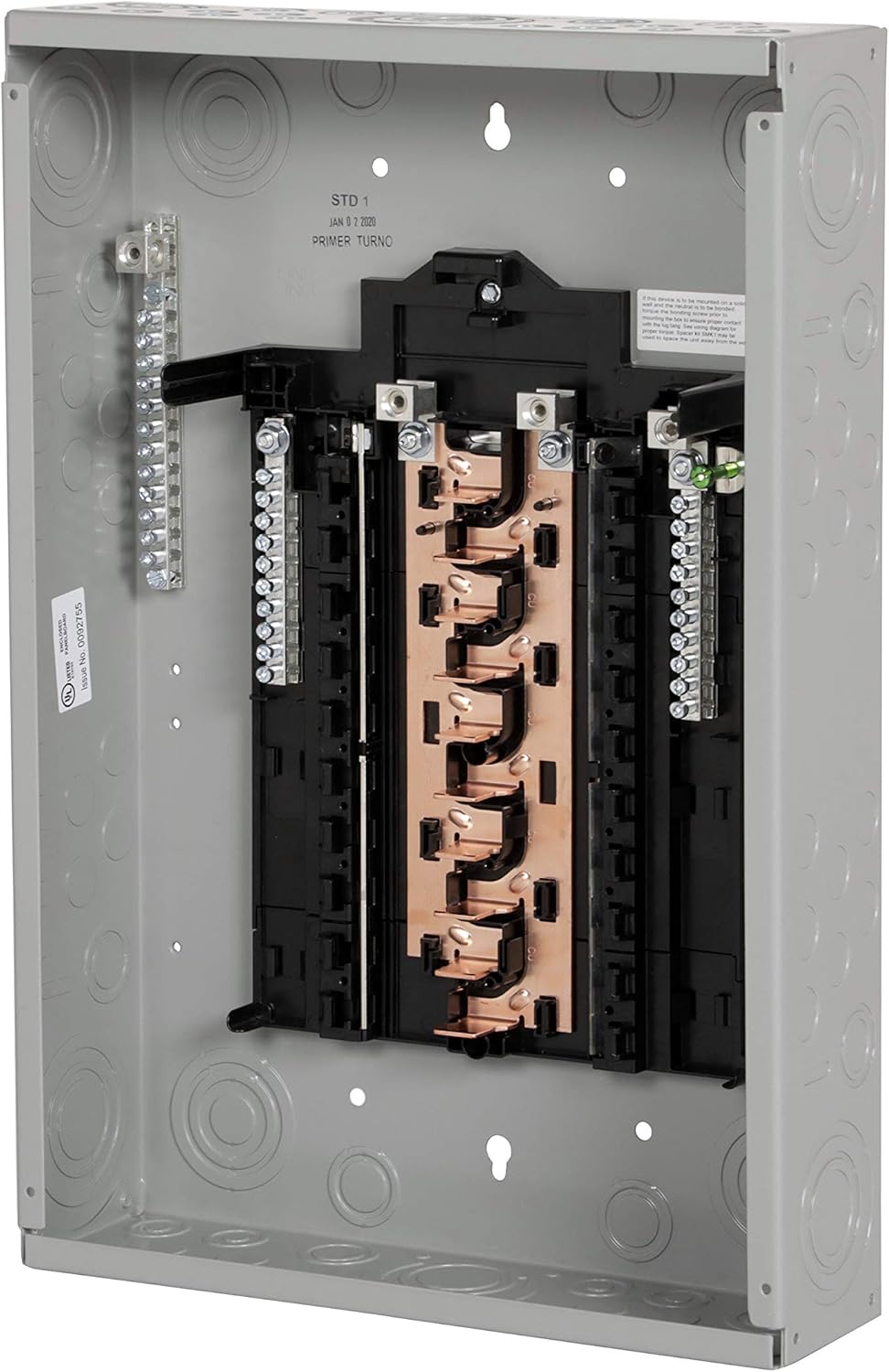 PN Series 125 Amp 20-Space 20-Circuit Main Lug Plug-On Neutral Load Center Indoor with Copper Bus