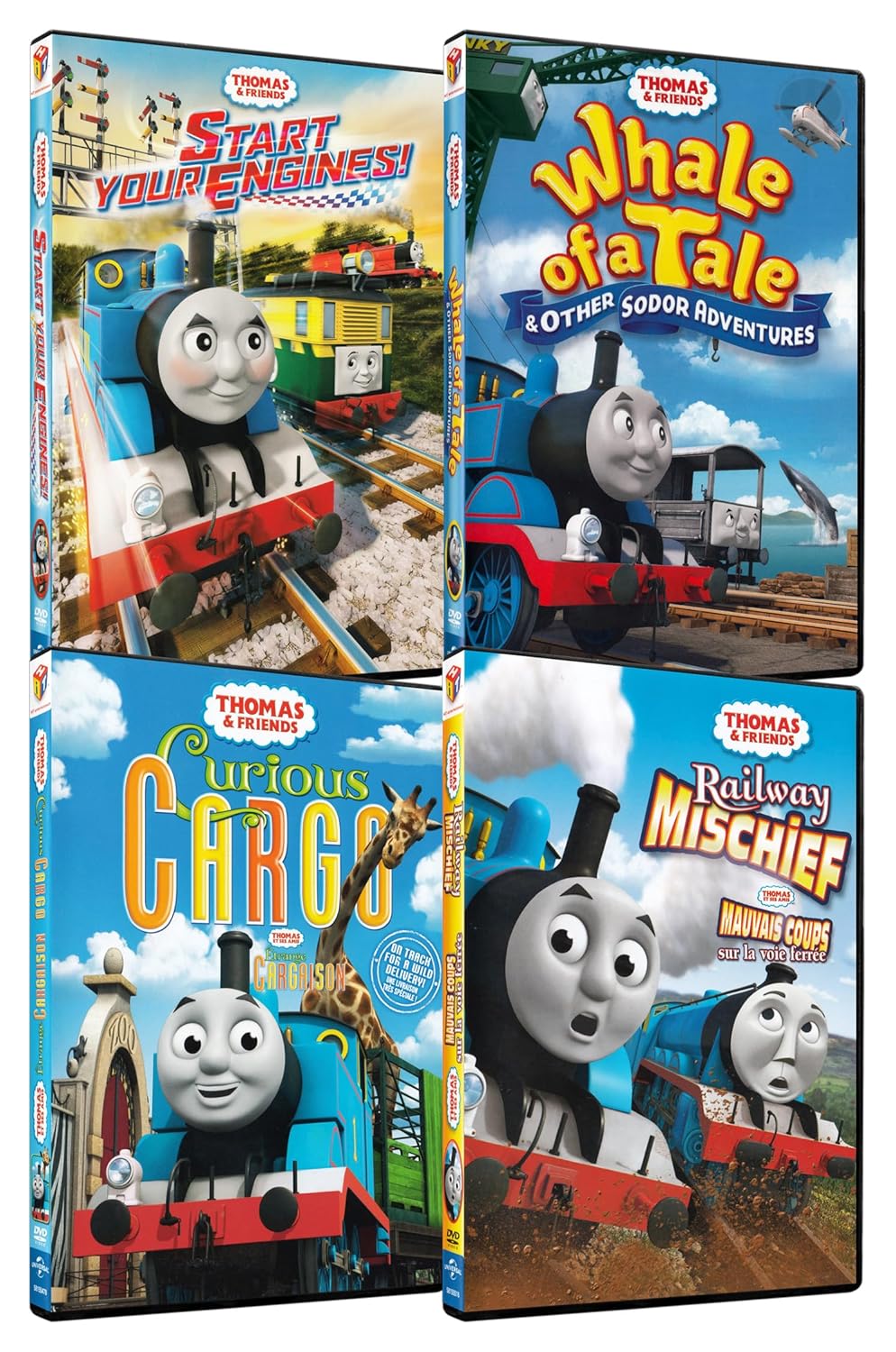 Thomas & Friends: Start Your Engines / Whale of a Tale & Other Sodor Adventures / Curious Cargo / Railway Mischief (4-Pack)