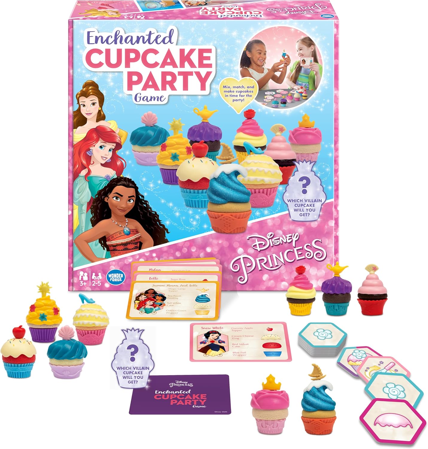 Wonder Forge Disney Princess Enchanted Cupcake Party Game – Exciting Matching Game | Fun for Kids & Adults | Ideal for Disney Princesses Enthusiasts | Two Game Modes | Gaming Experience