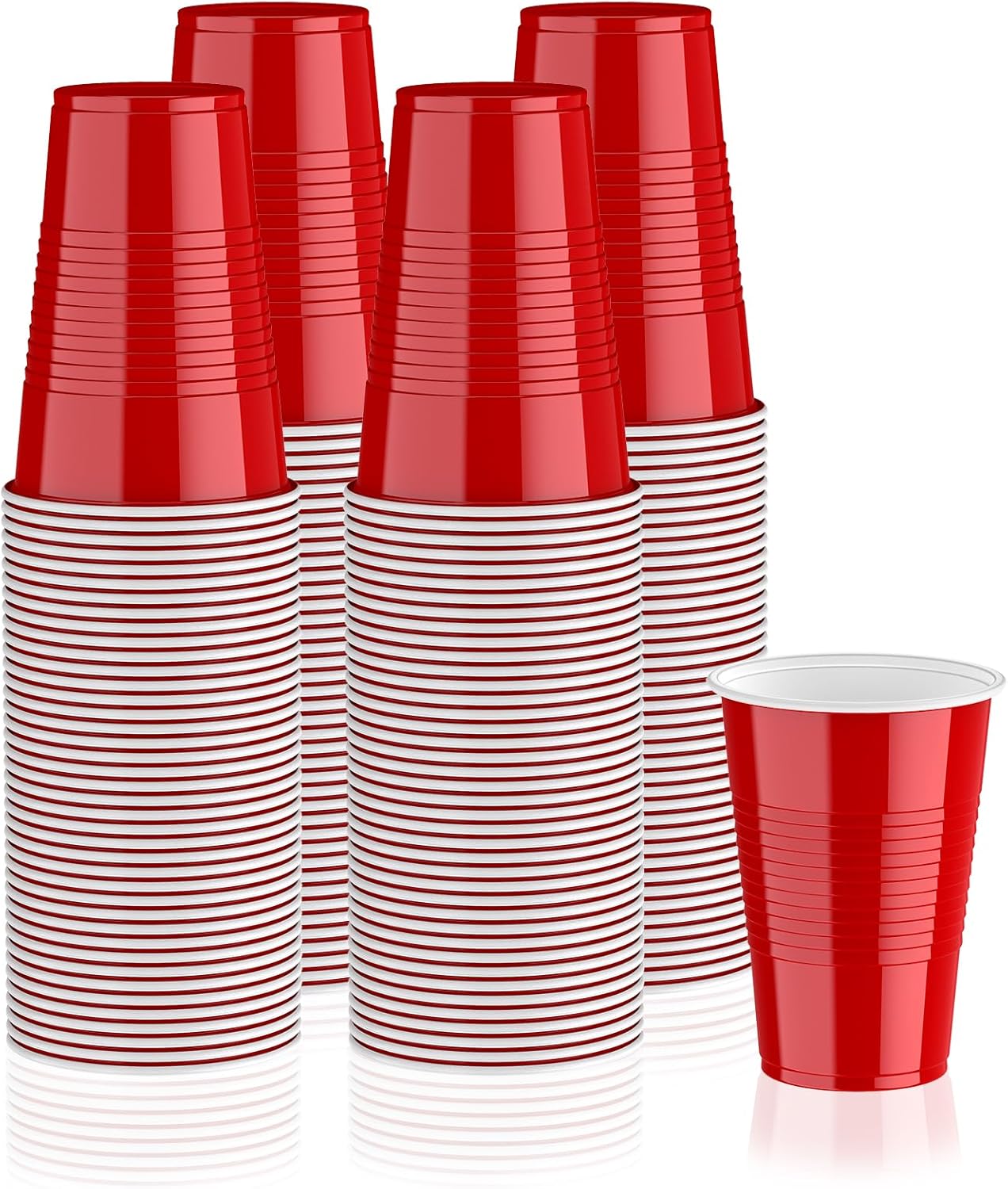 Lilymicky 240 Pack 16 oz Disposable Plastic Cups, Red Party Plastic Cups for Parties, Picnics and BBQ