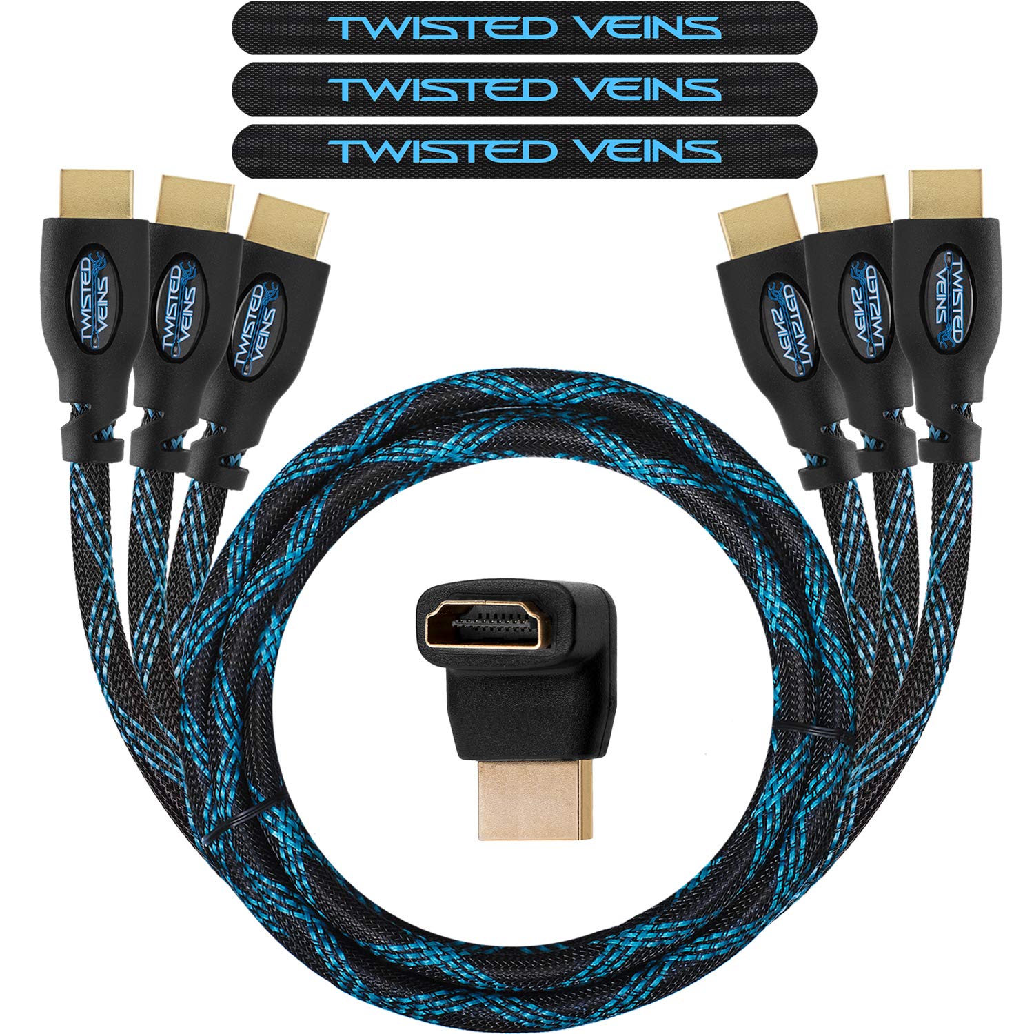 HDMI Cable 3 ft (Actually 3.3ft / 1m), 3-Pack, Premium HDMI Cord Type High Speed with Ethernet, Supports HDMI 2.0b 4K 60hz HDR on Most Devices and May Only Support 4K 30hz on Some Device