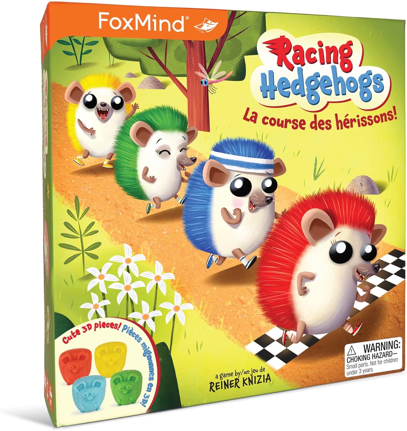 FoxMind Games: Racing Hedgehogs, a Family Betting Race Game from Dr. Reiner Knizia, up to 5 Players, Ages 6 and up.