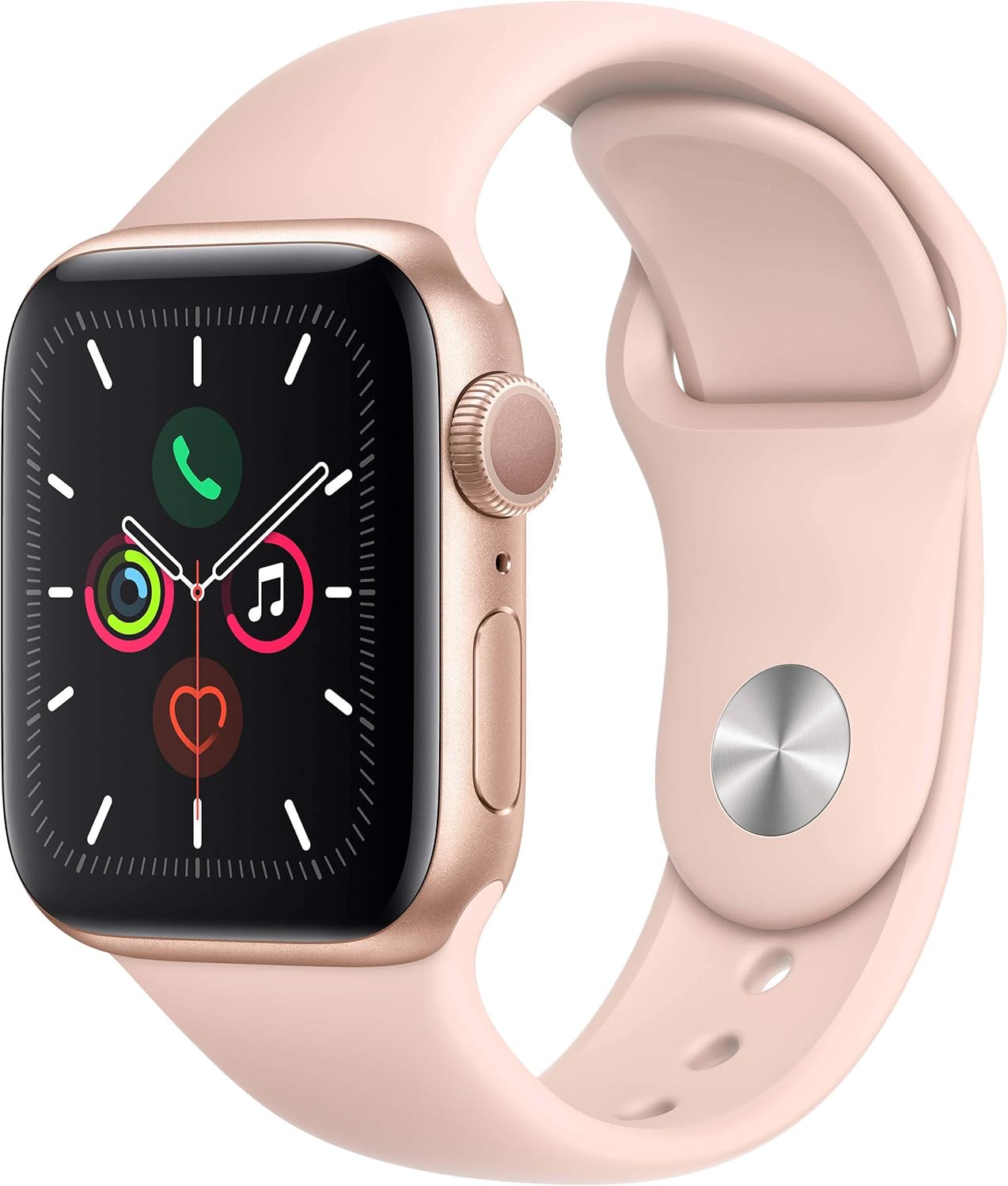 Apple Watch Series 4 (GPS, 44MM) – Gold Aluminum Case with Pink Sand Sport Band (Renewed)