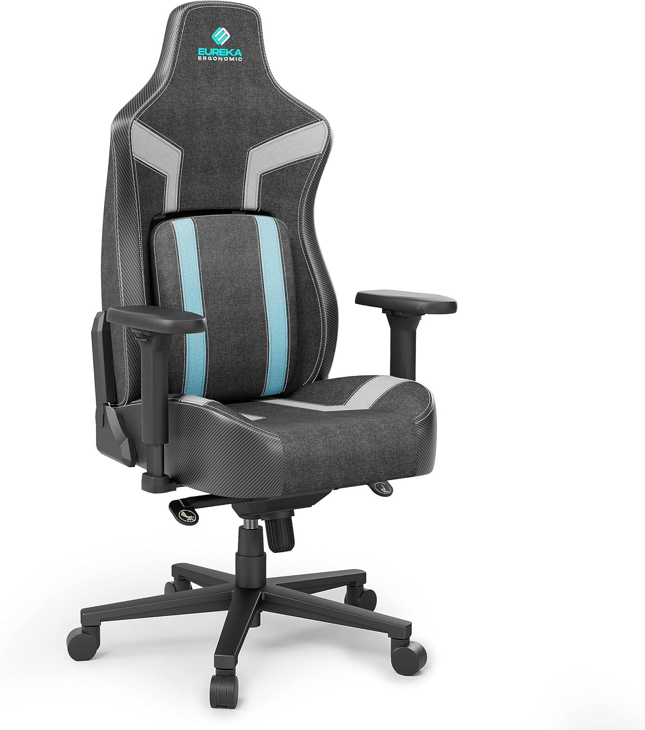 EUREKA ERGONOMIC Gaming Chair, Computer Gamer Chair with Lumbar Support, High Back Office Chair 4.3in Seat Thicker Cushion, Official Blast Competition Chair Python II, Ergonomic Chair for Adults, Blue