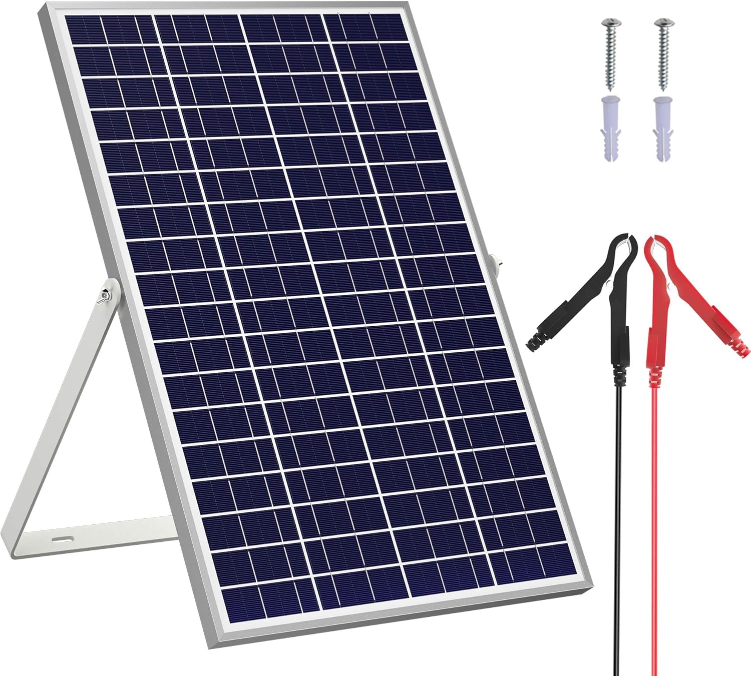 SOLPERK 30W 24V Solar Panel Kit, Solar Battery Trickle Charger Maintainer + Adjustable Mount Bracket for Automotive Motorcycle Boat Marine RV