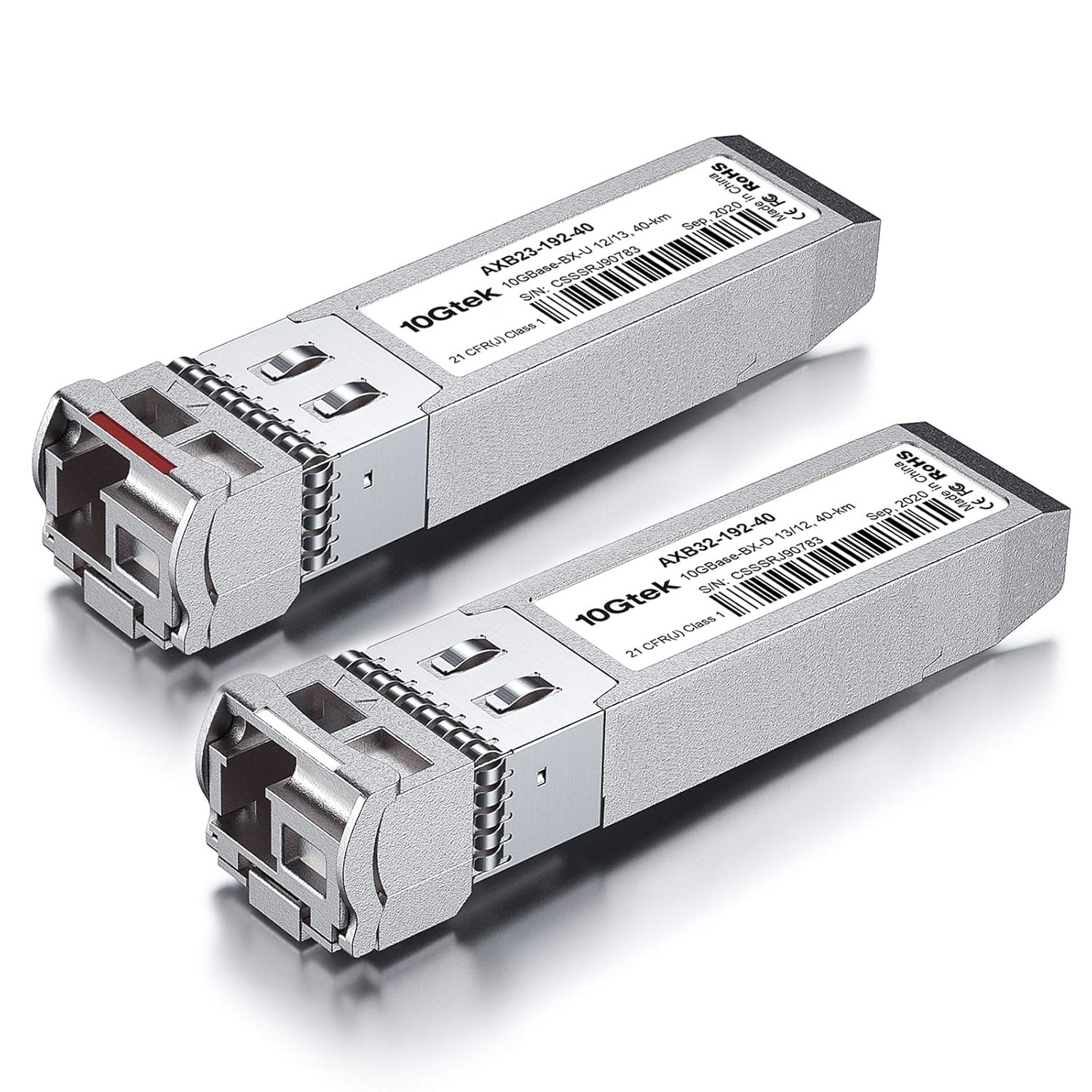 a Pair of 10G SFP+ Bidi Transceiver, 10GBase-BIDI 1270nm/1330nm SMF, up to 40km, Compatible with Cisco SFP-10G-BX40D-I/SFP-10G-BX40U-I, Ubiquiti UniFi, Mikrotik, D-Link, Supermicro, Netgear and More