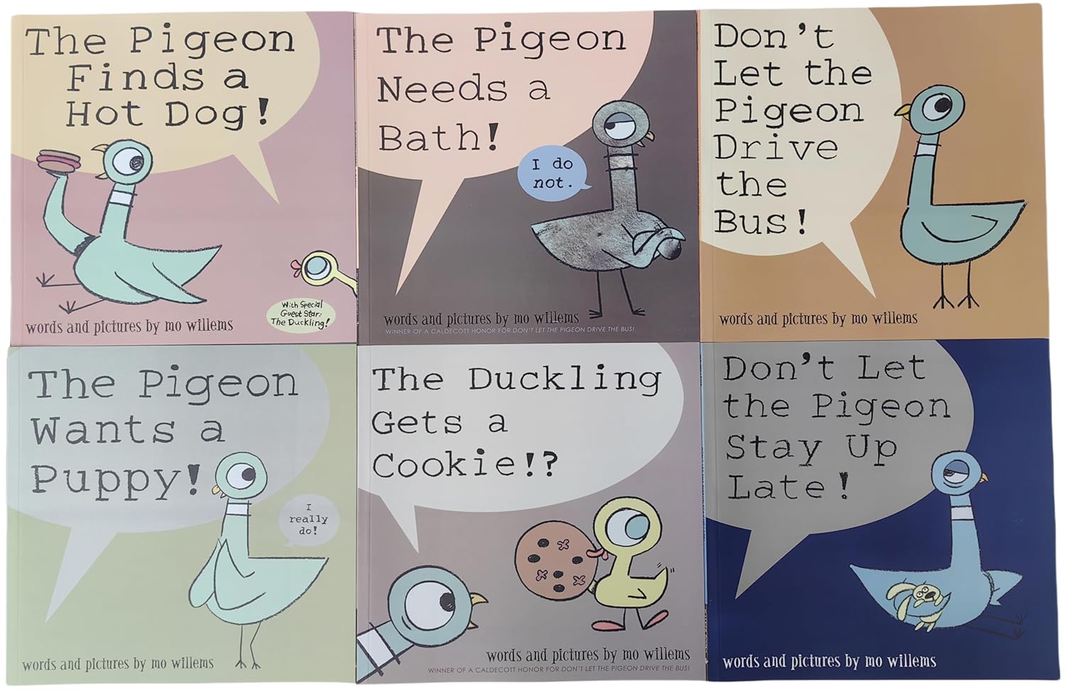 6PCS Mo Willems Pigeon Books Set Paperback, Don’t Let The Pigeon Series 6 Books Collection Gift for Kindergarten Children Boy Girl